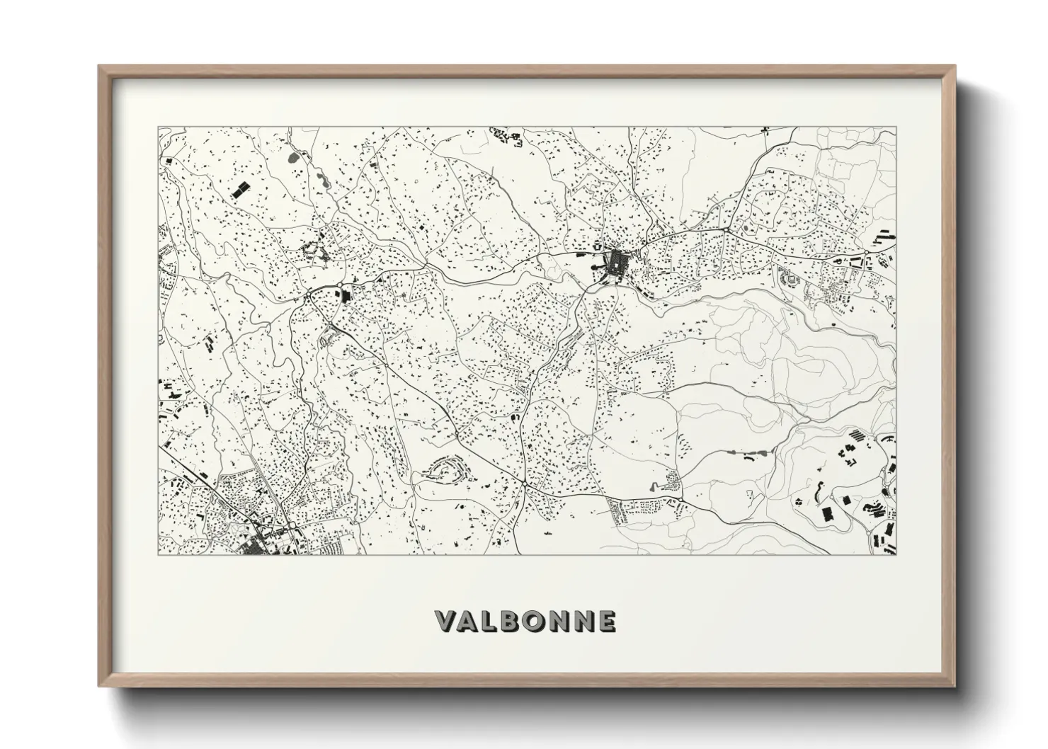 Une affiche de carte sur Valbonne