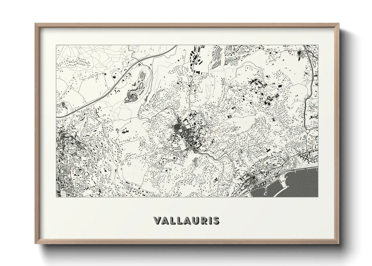 Une affiche de carte sur Vallauris