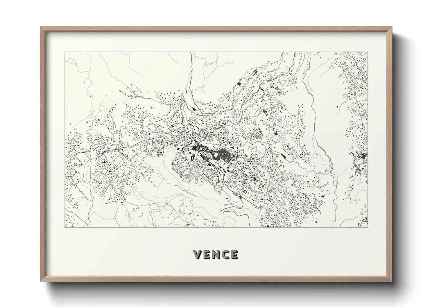 Une affiche de carte sur Vence