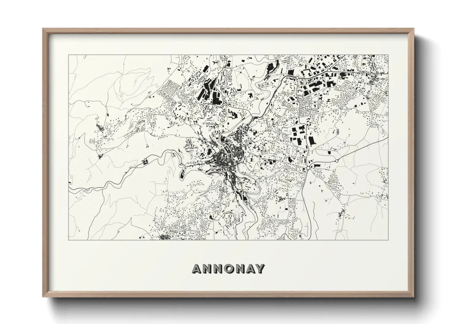 Une affiche de carte sur Annonay