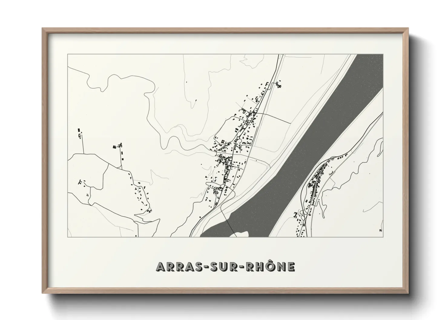 Une affiche de carte sur Arras-sur-Rhône