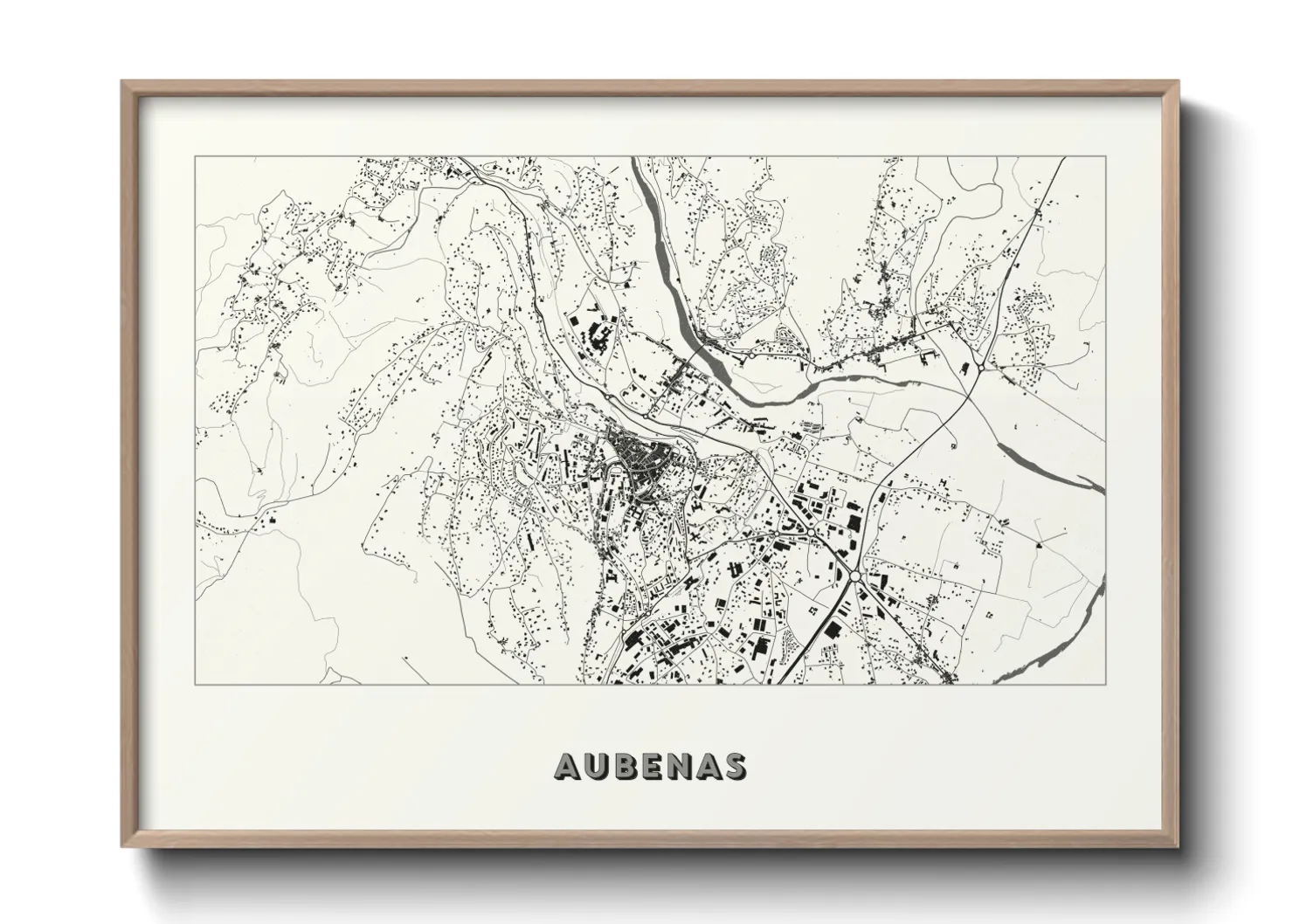 Une affiche de carte sur Aubenas