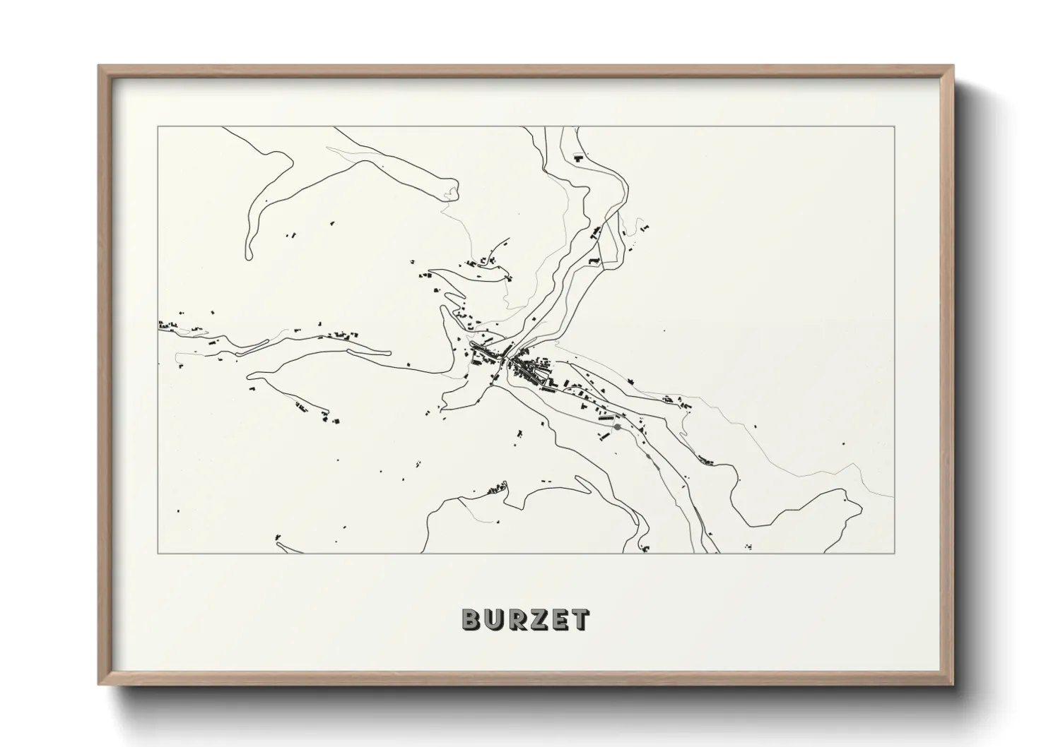 Une affiche de carte sur Burzet