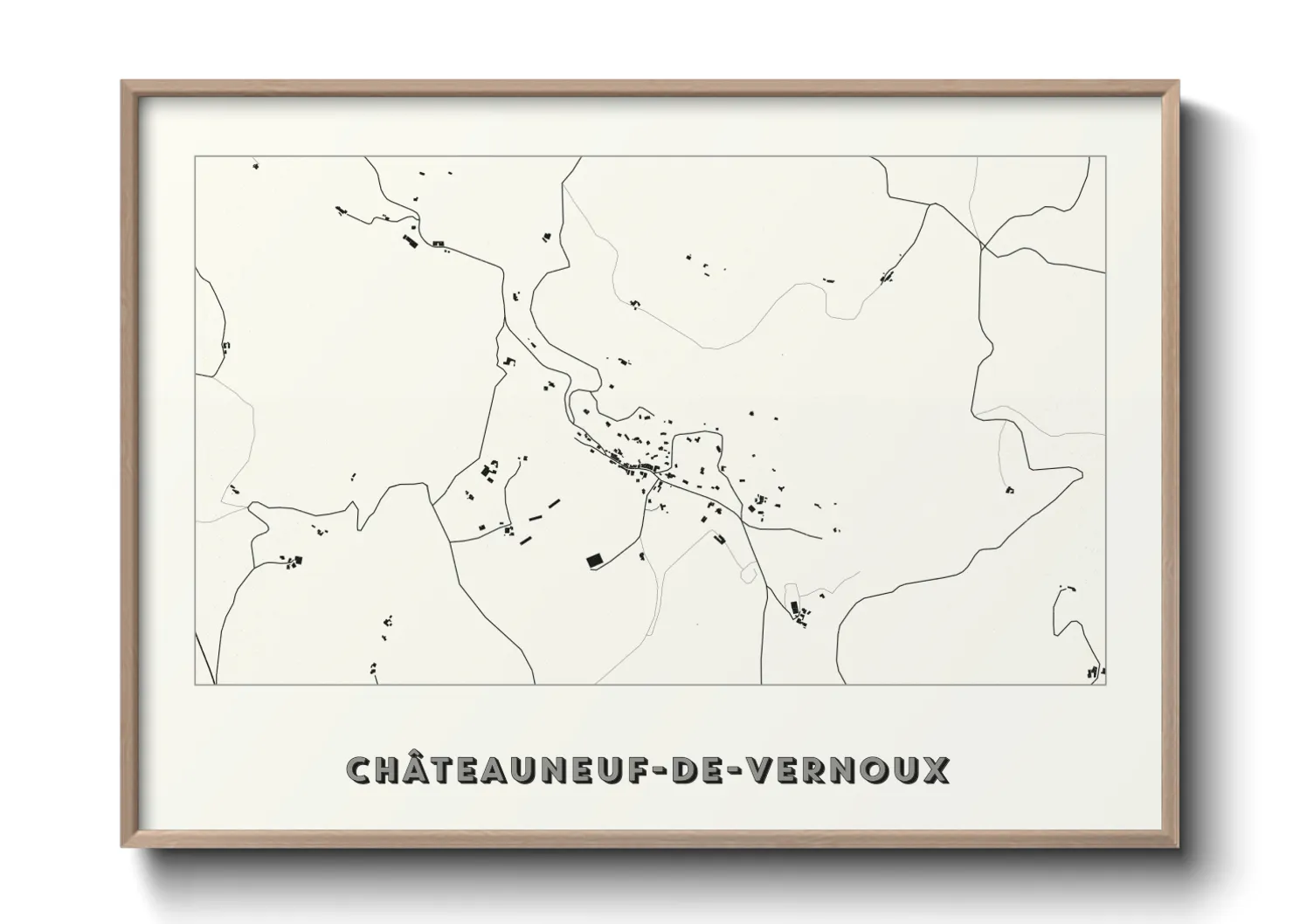 Une affiche de carte sur Châteauneuf-de-Vernoux