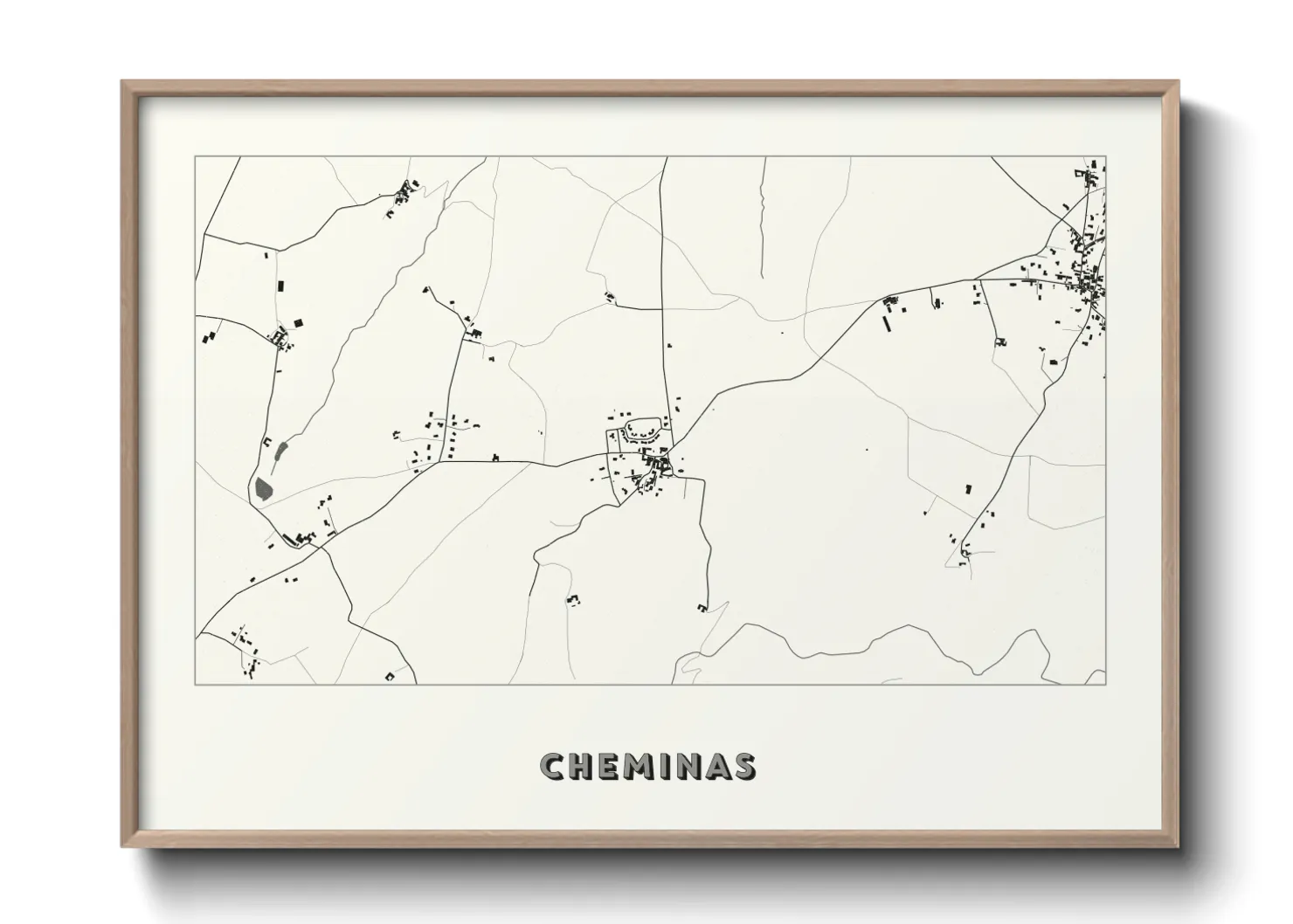 Une affiche de carte sur Cheminas