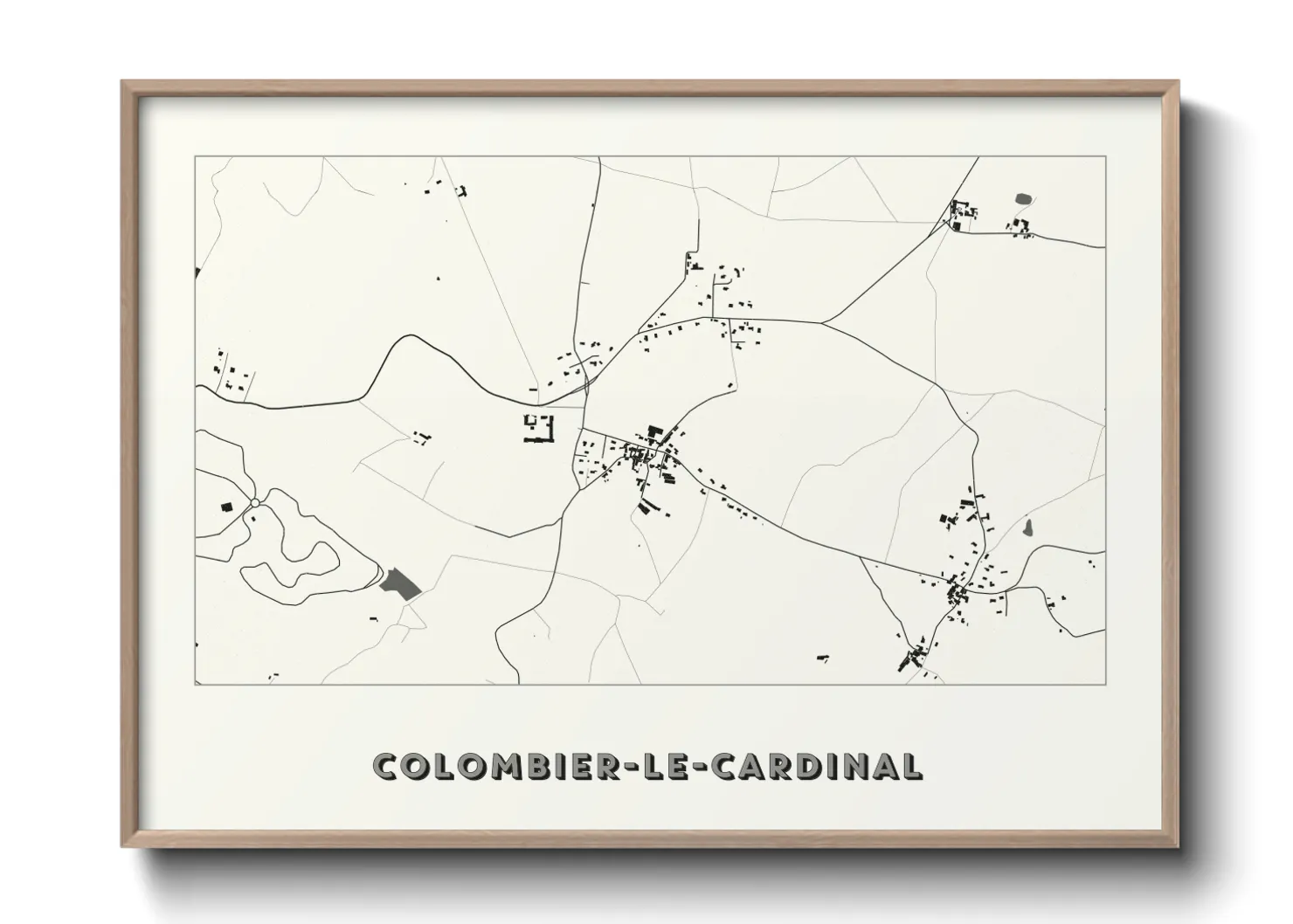 Une affiche de carte sur Colombier-le-Cardinal