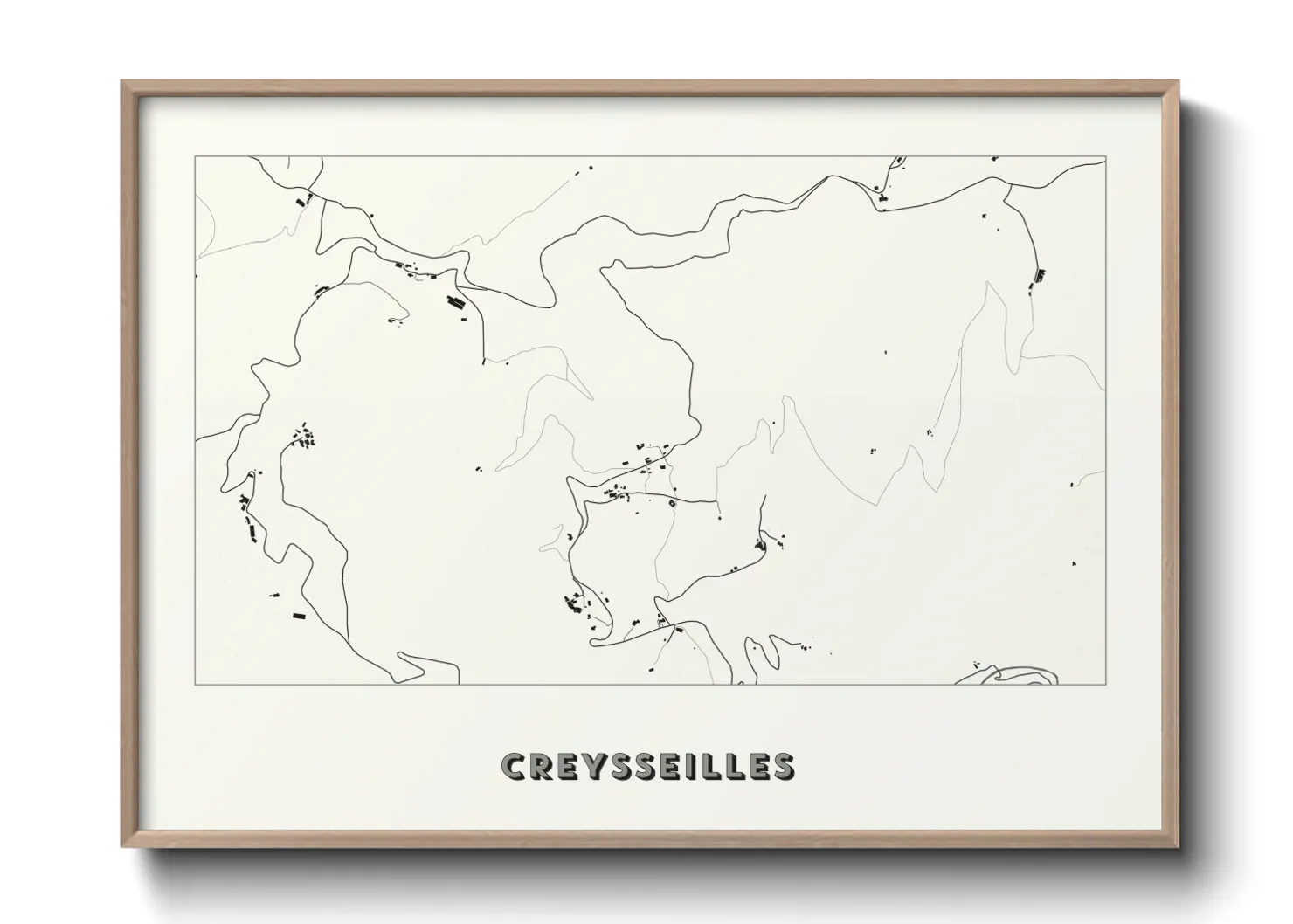 Une affiche de carte sur Creysseilles