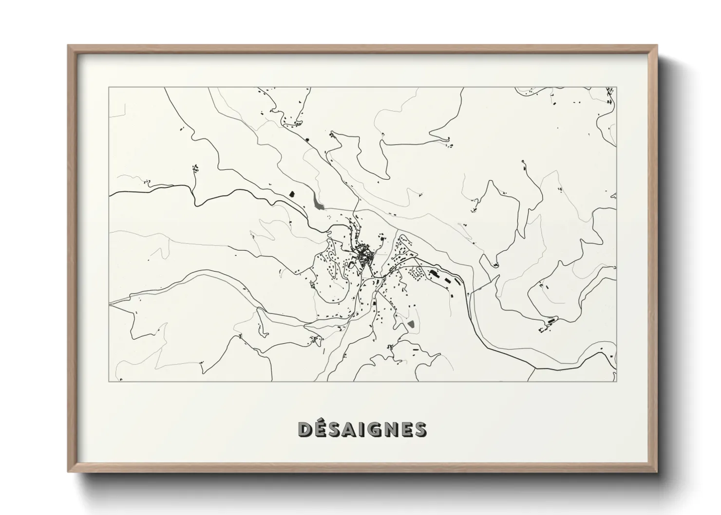 Une affiche de carte sur Désaignes