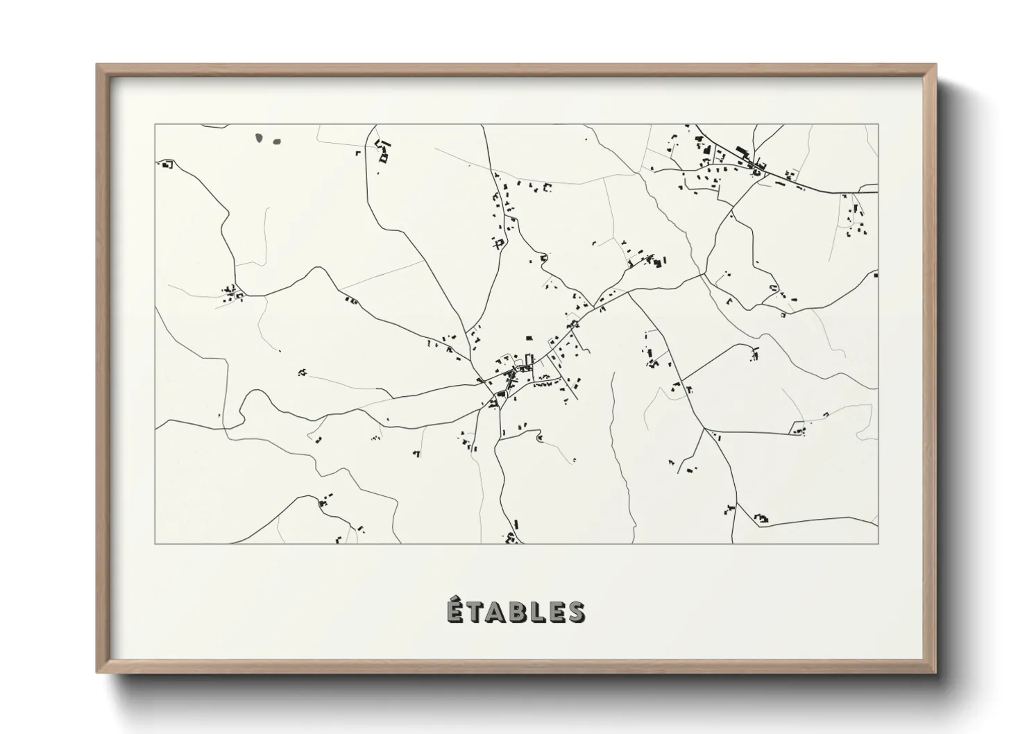 Une affiche de carte sur Étables