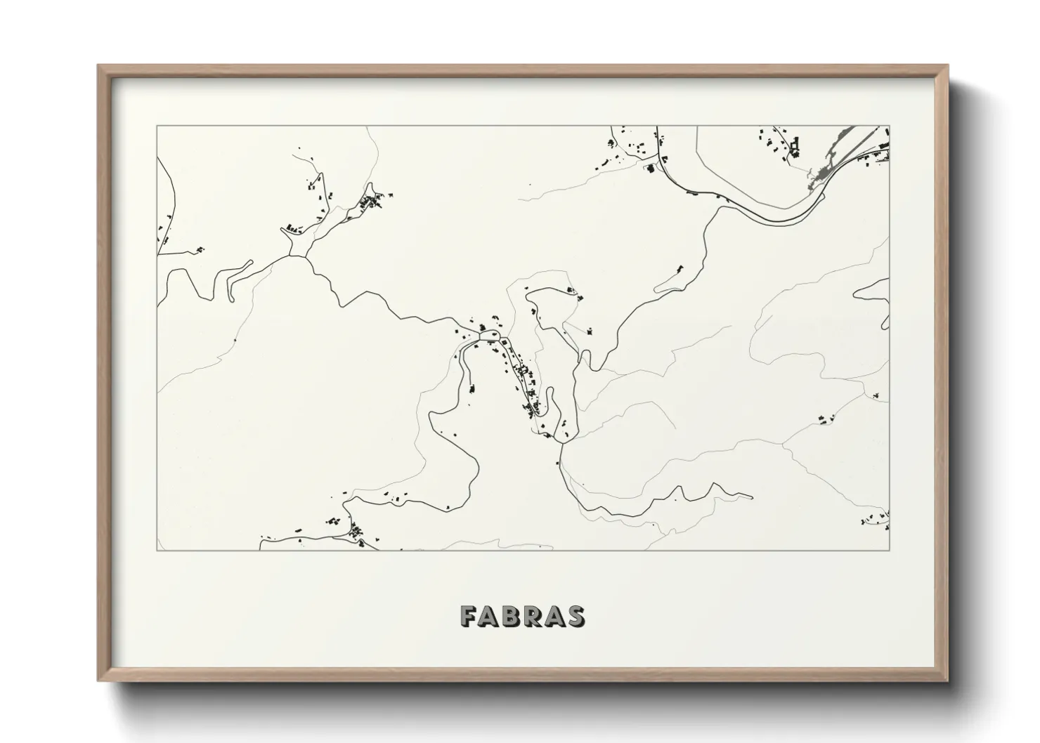 Une affiche de carte sur Fabras