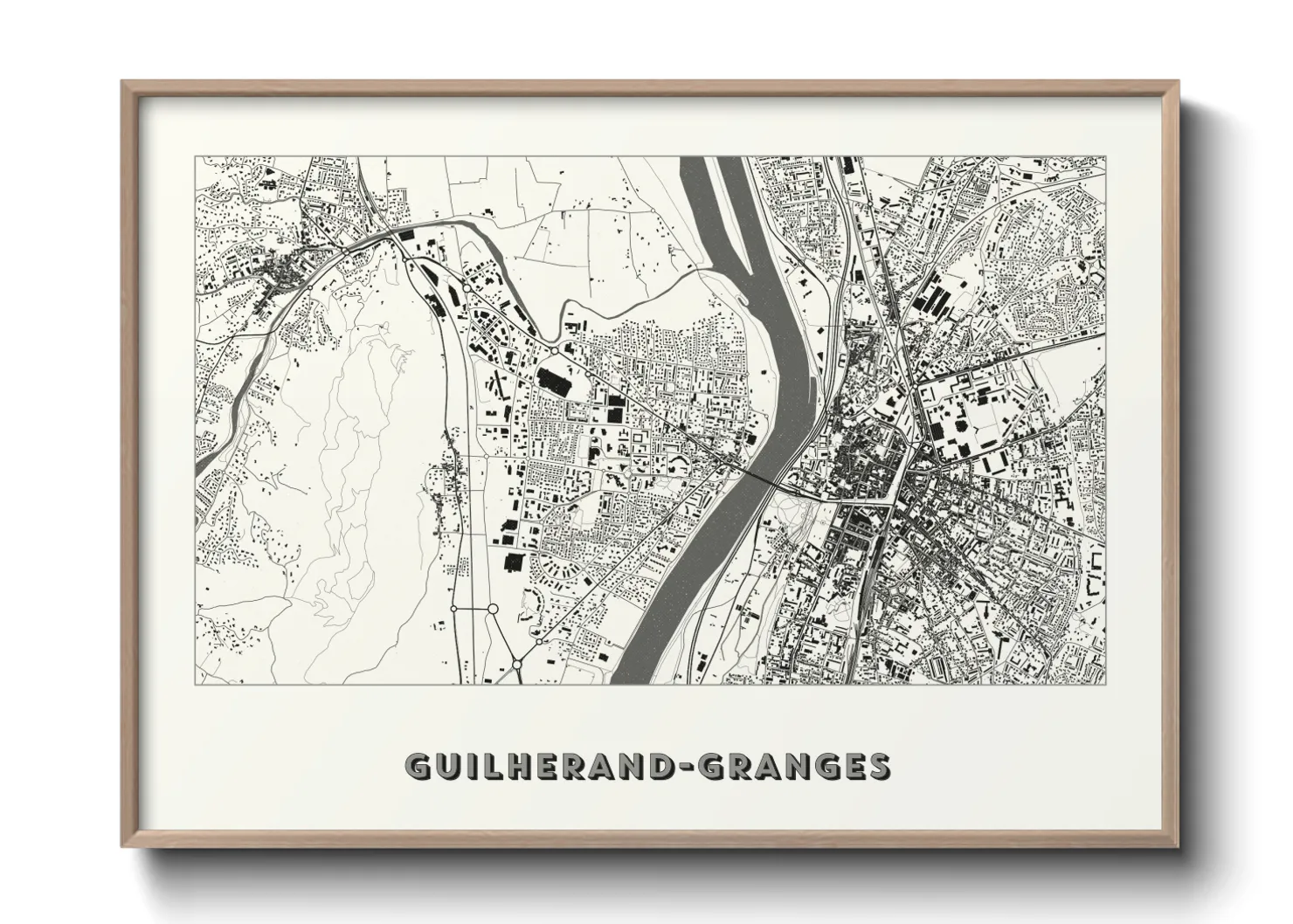 Une affiche de carte sur Guilherand-Granges