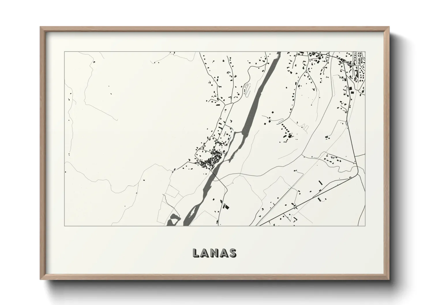 Une affiche de carte sur Lanas