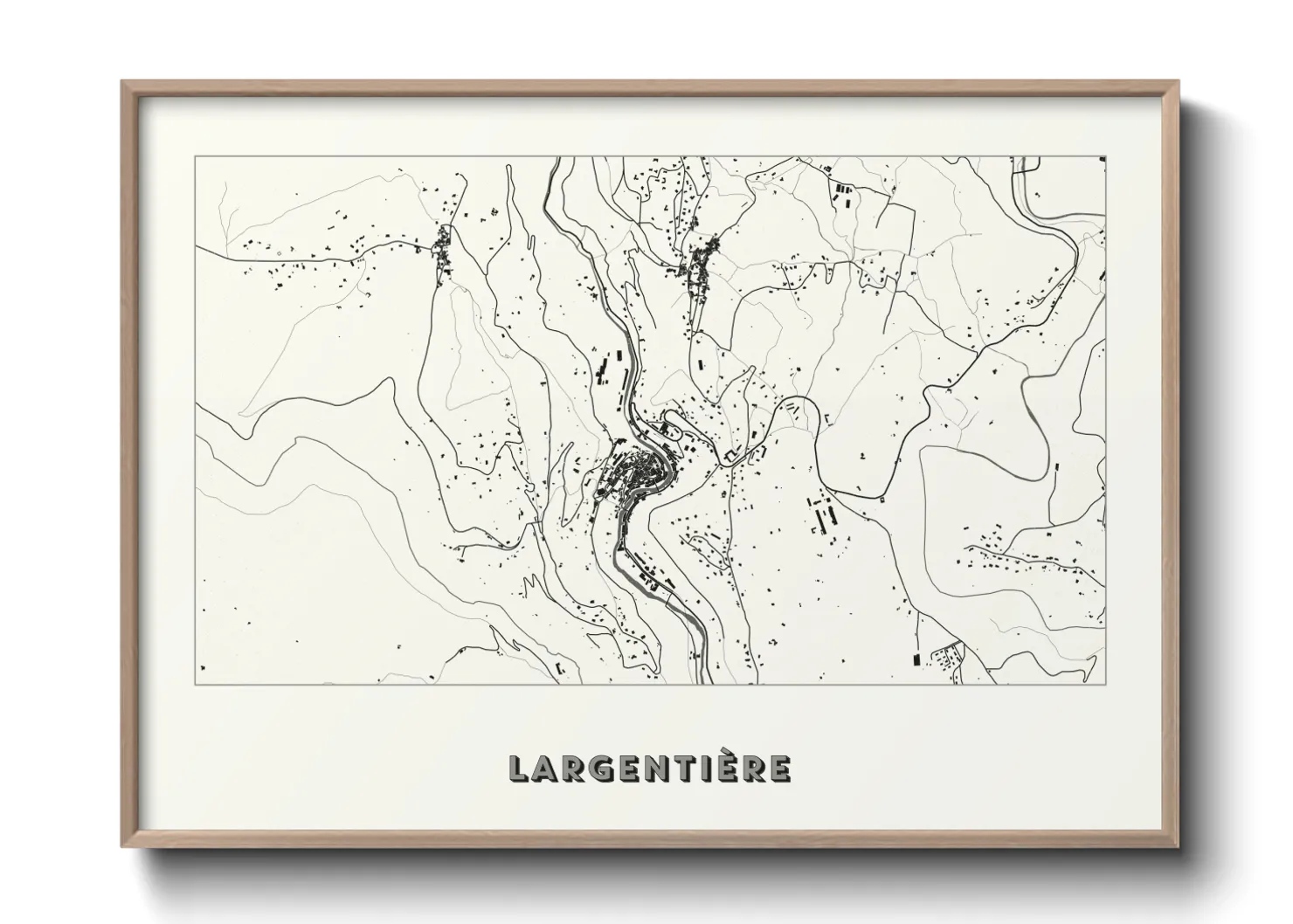 Une affiche de carte sur Largentière