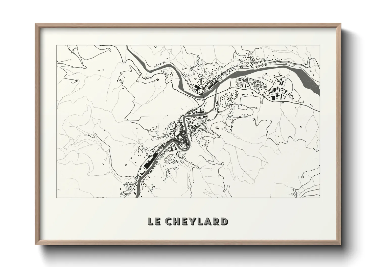 Une affiche de carte sur Le Cheylard