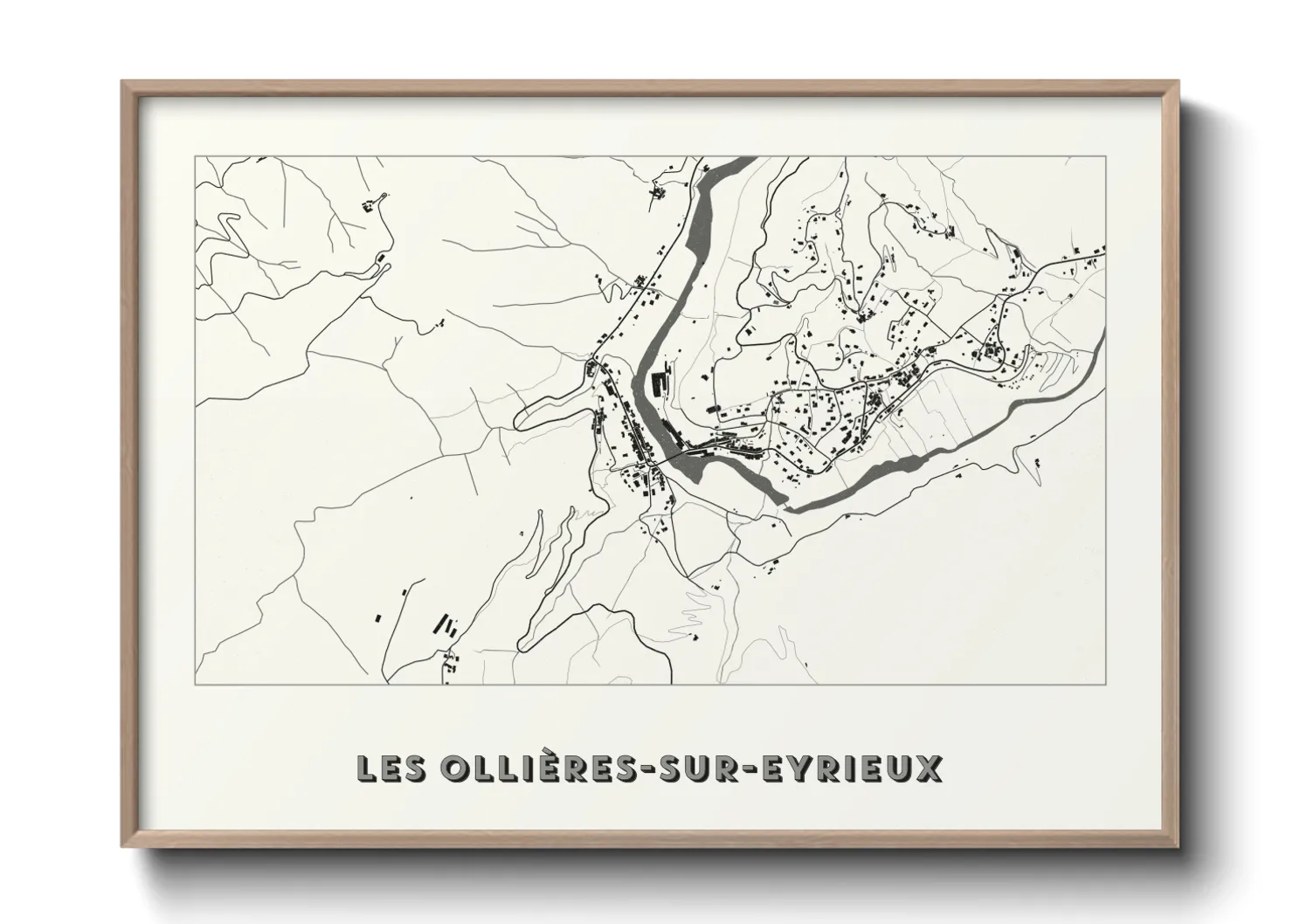 Une affiche de carte sur Les Ollières-sur-Eyrieux