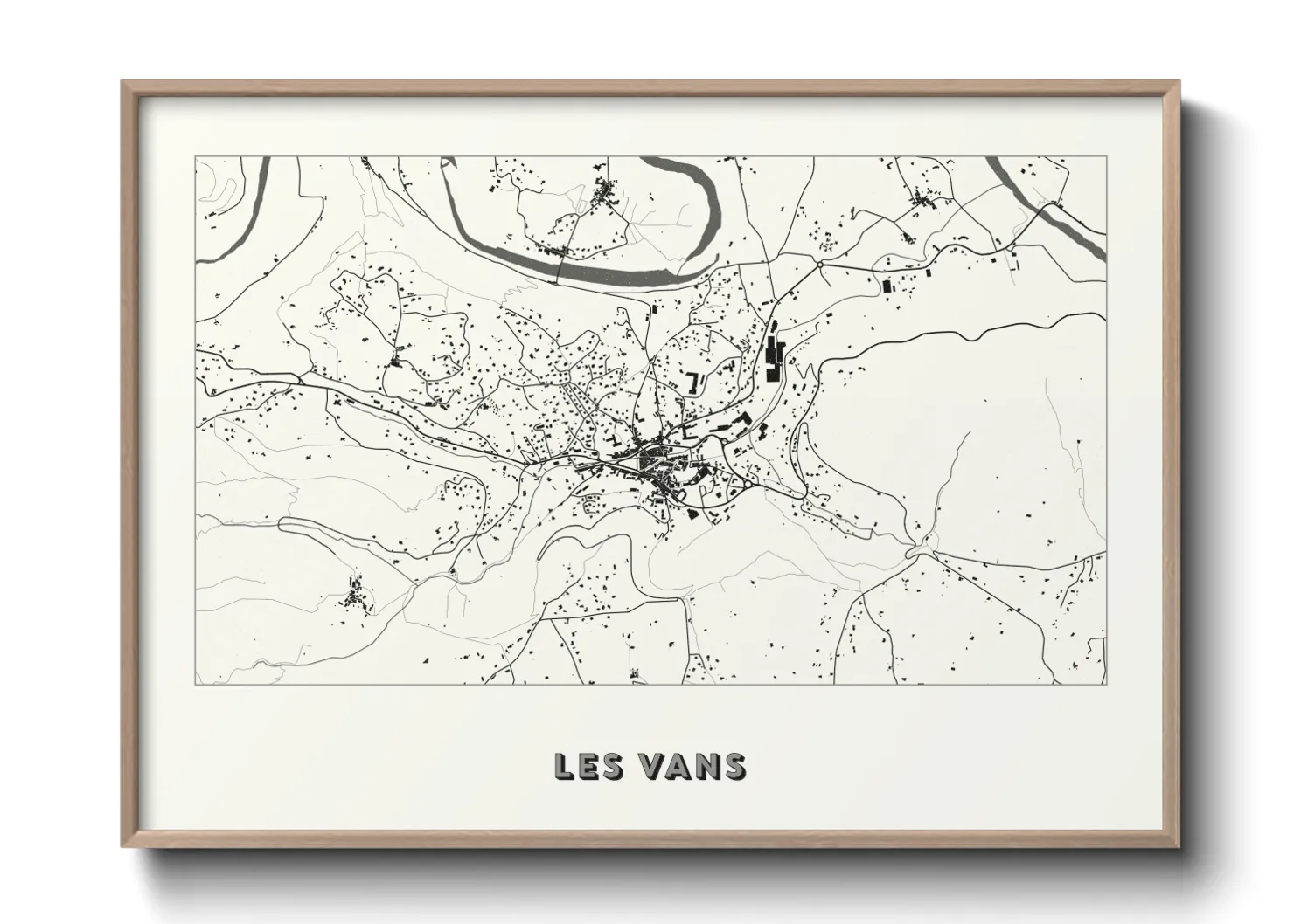 Une affiche de carte sur Les Vans
