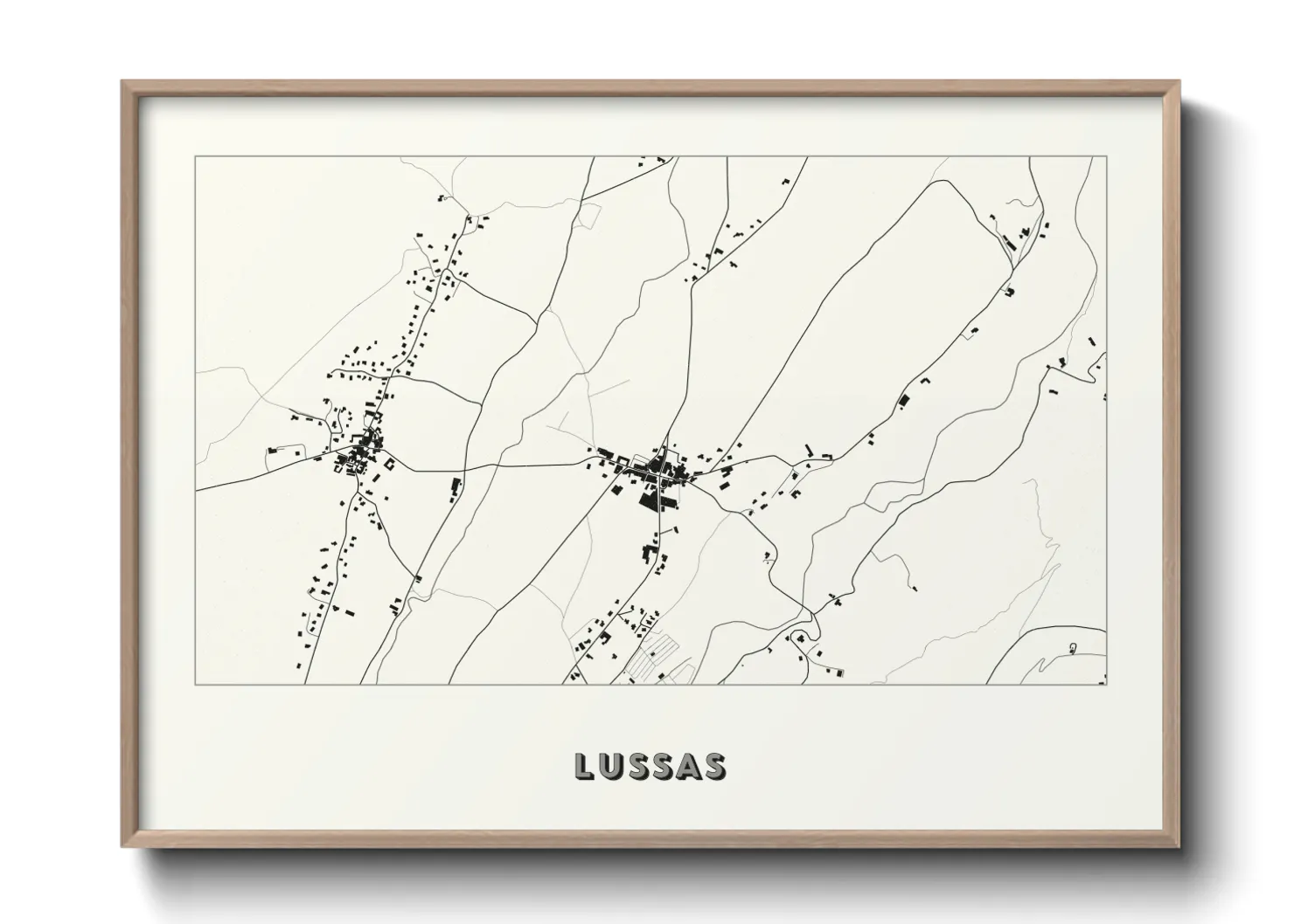 Une affiche de carte sur Lussas