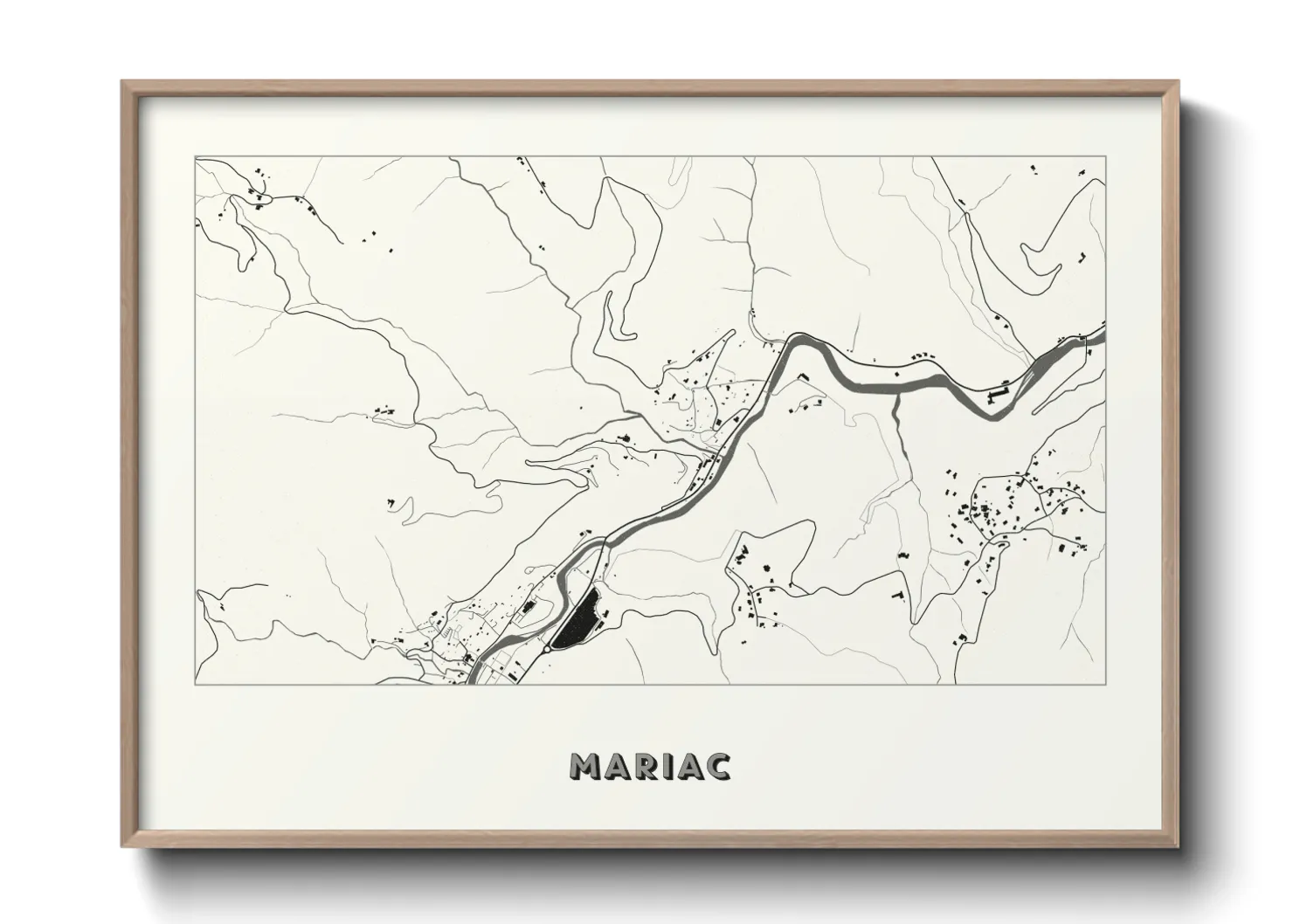 Une affiche de carte sur Mariac