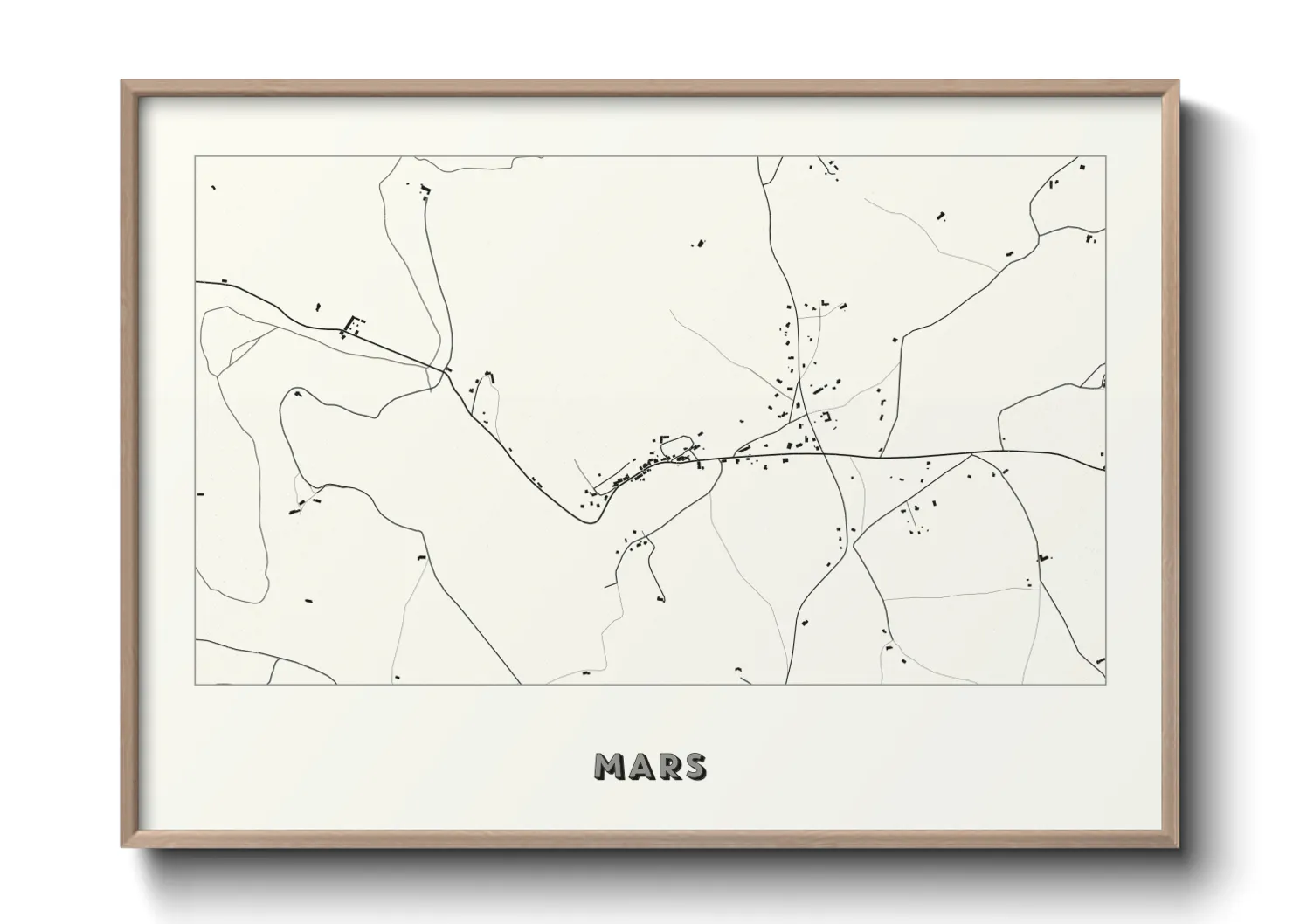 Une affiche de carte sur Mars