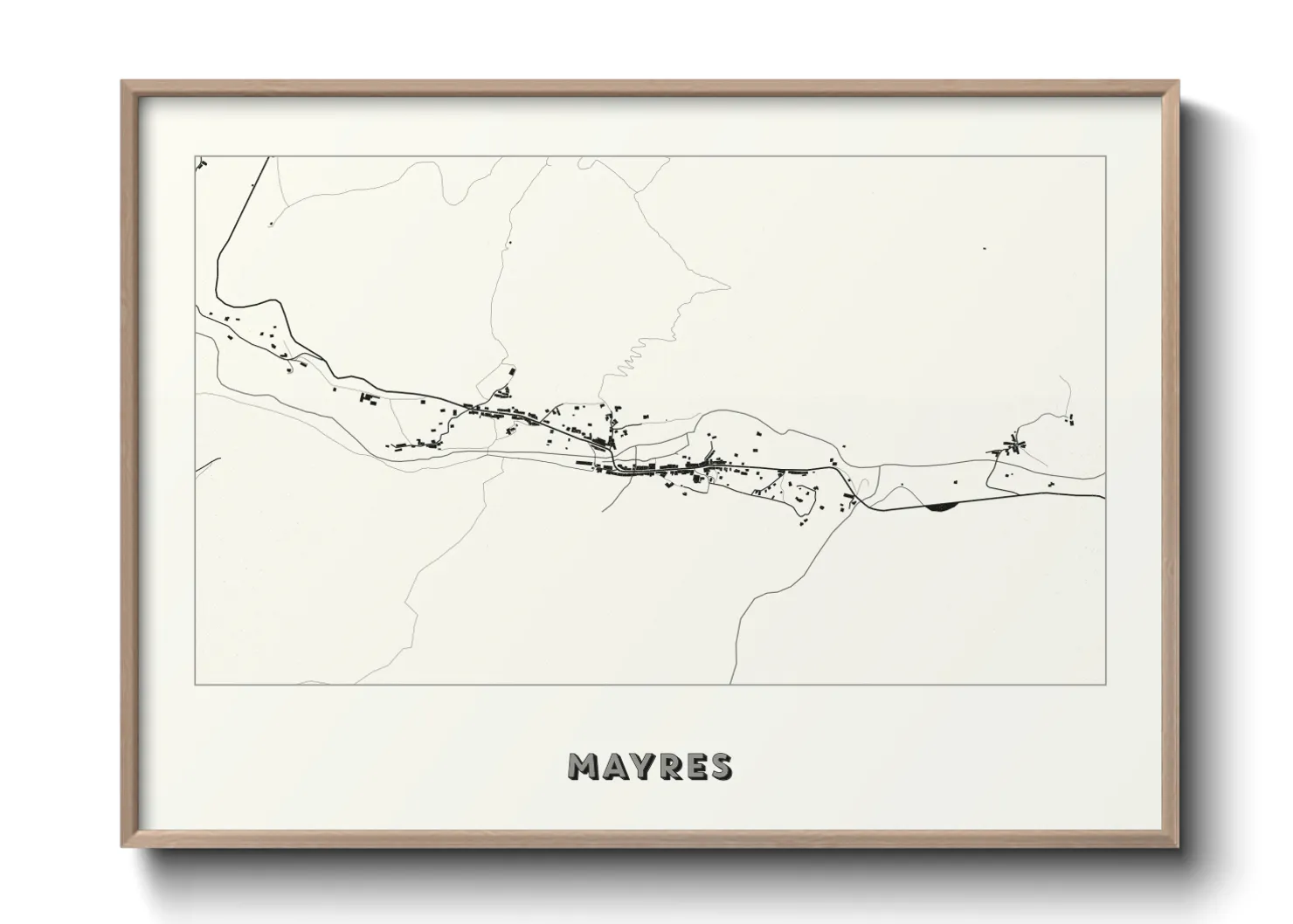 Une affiche de carte sur Mayres