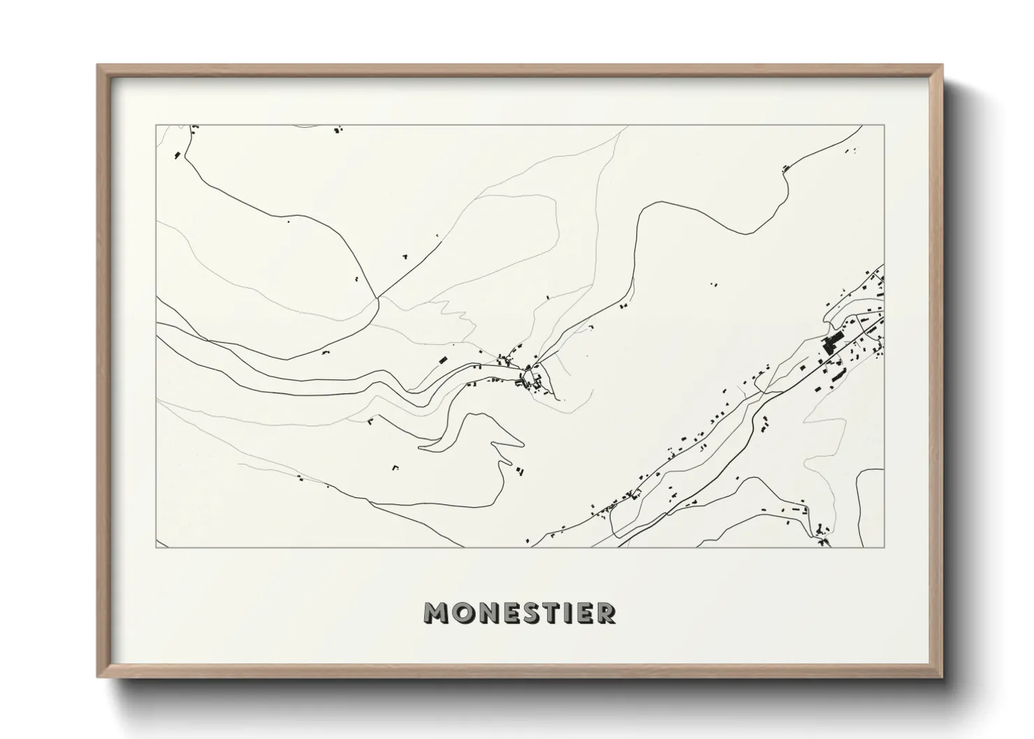 Une affiche de carte sur Monestier
