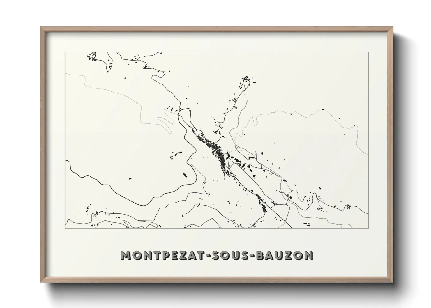 Une affiche de carte sur Montpezat-sous-Bauzon