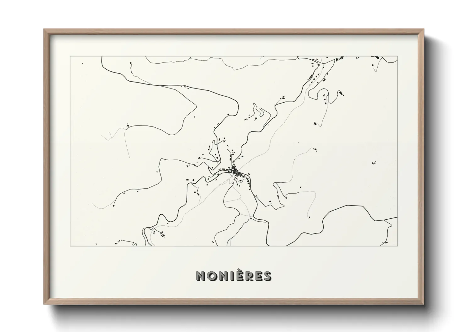 Une affiche de carte sur Nonières