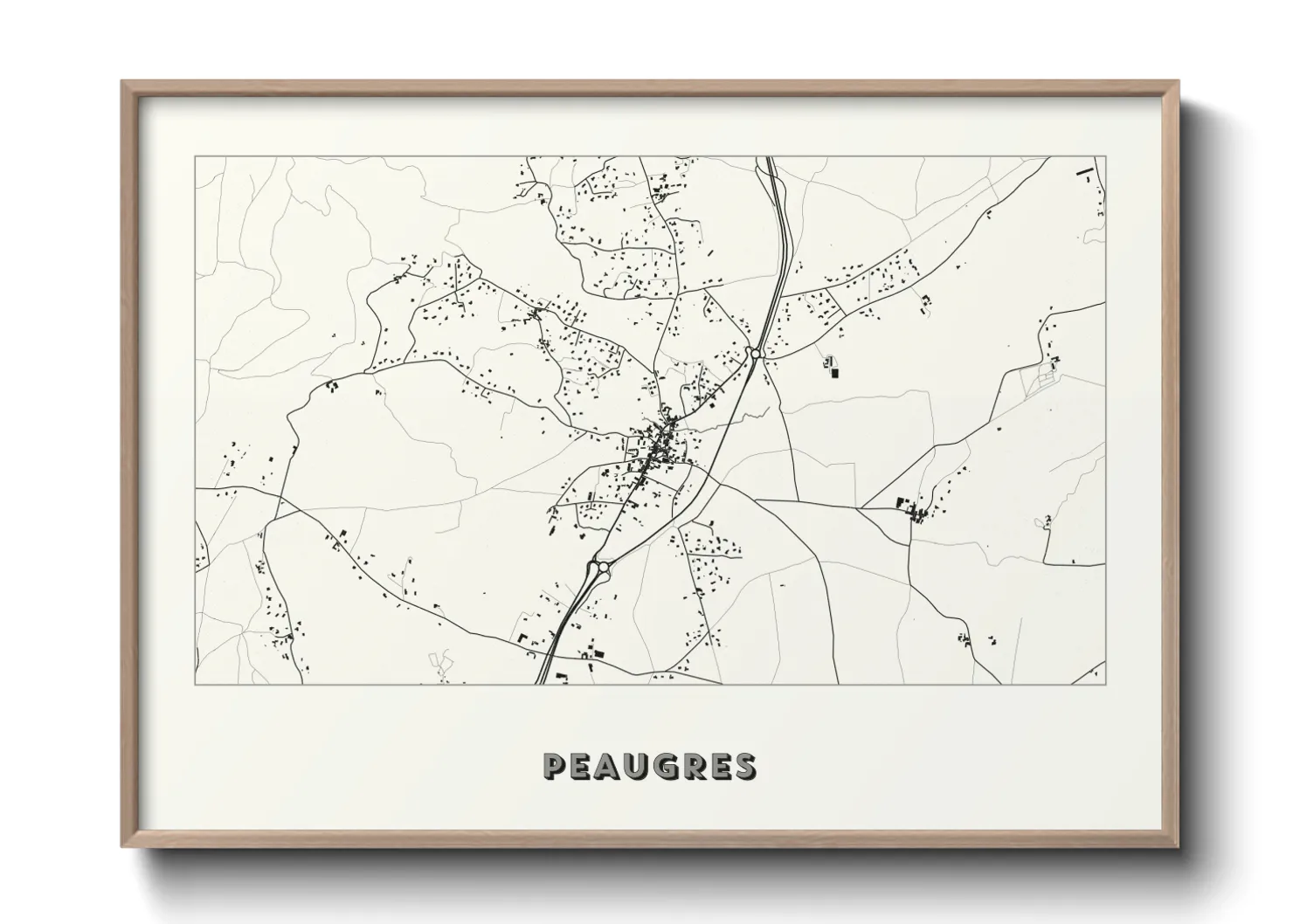 Une affiche de carte sur Peaugres