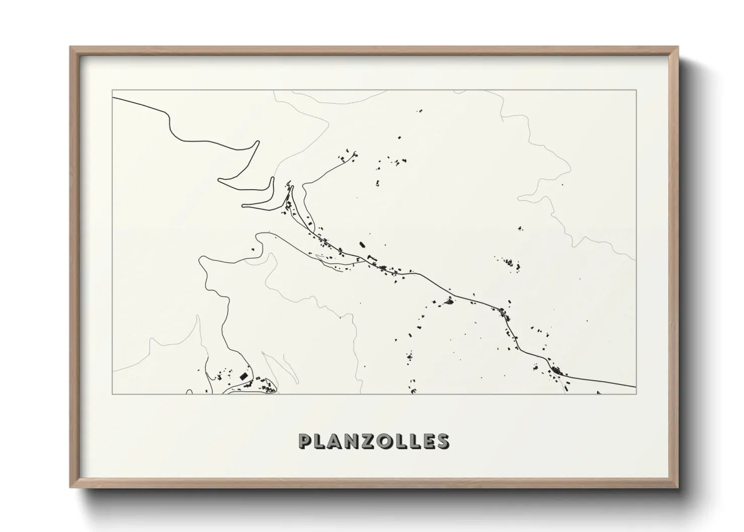 Une affiche de carte sur Planzolles