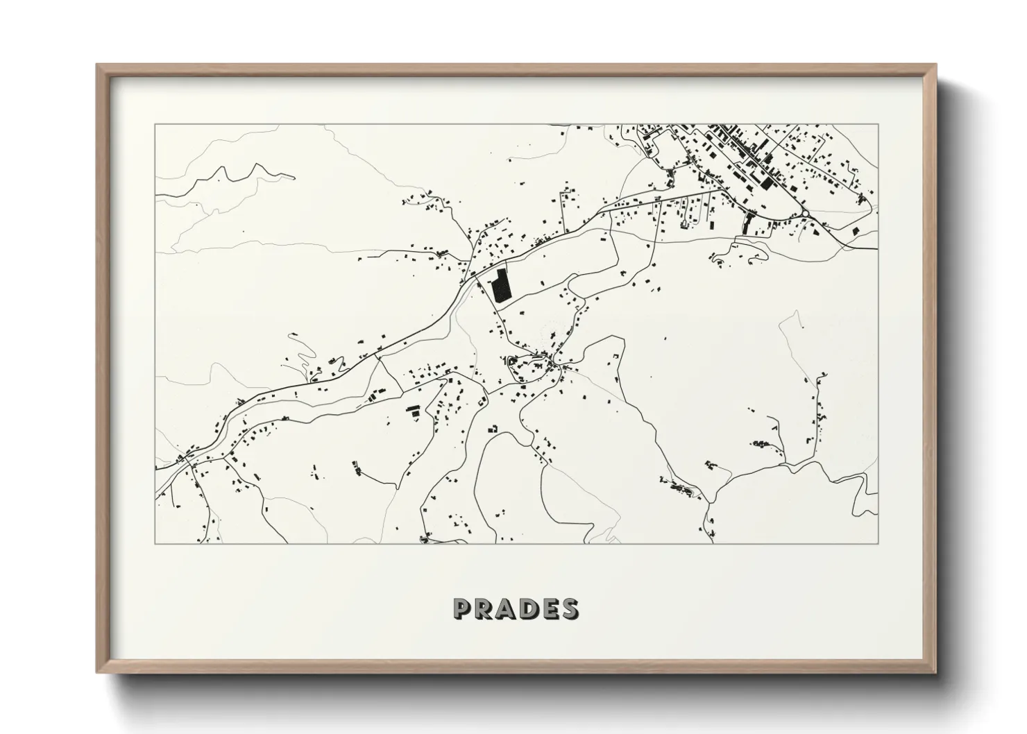 Une affiche de carte sur Prades