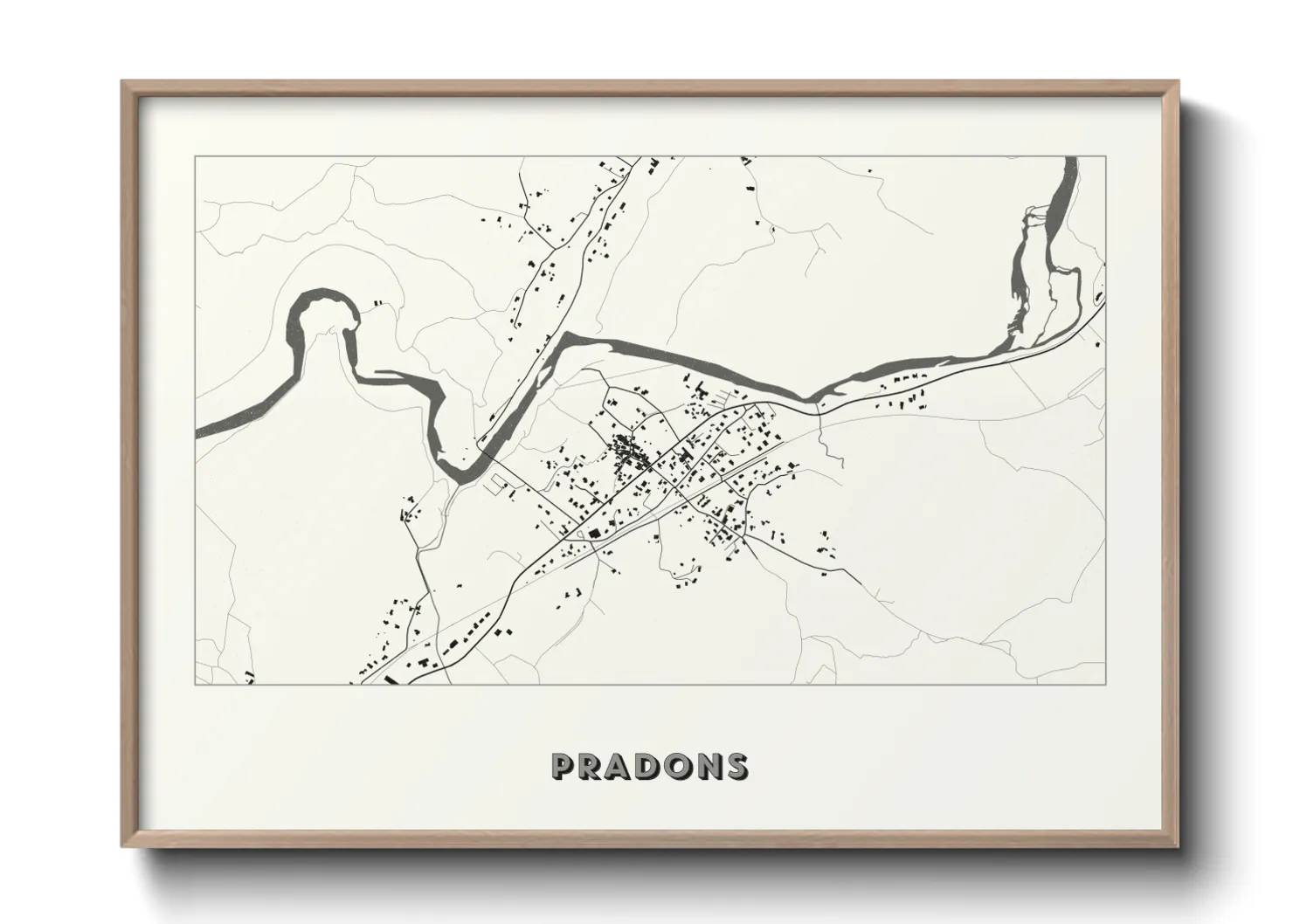 Une affiche de carte sur Pradons