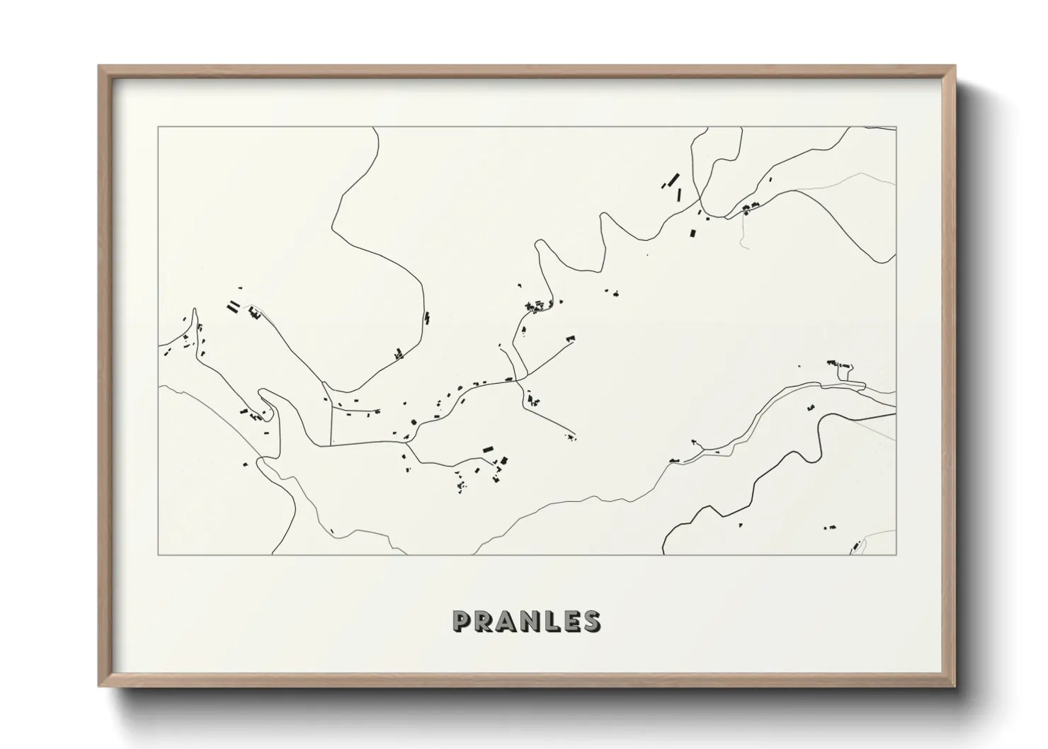 Une affiche de carte sur Pranles