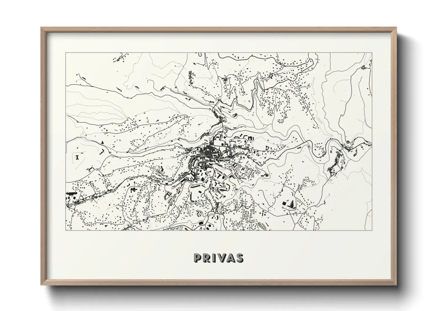 Une affiche de carte sur Privas