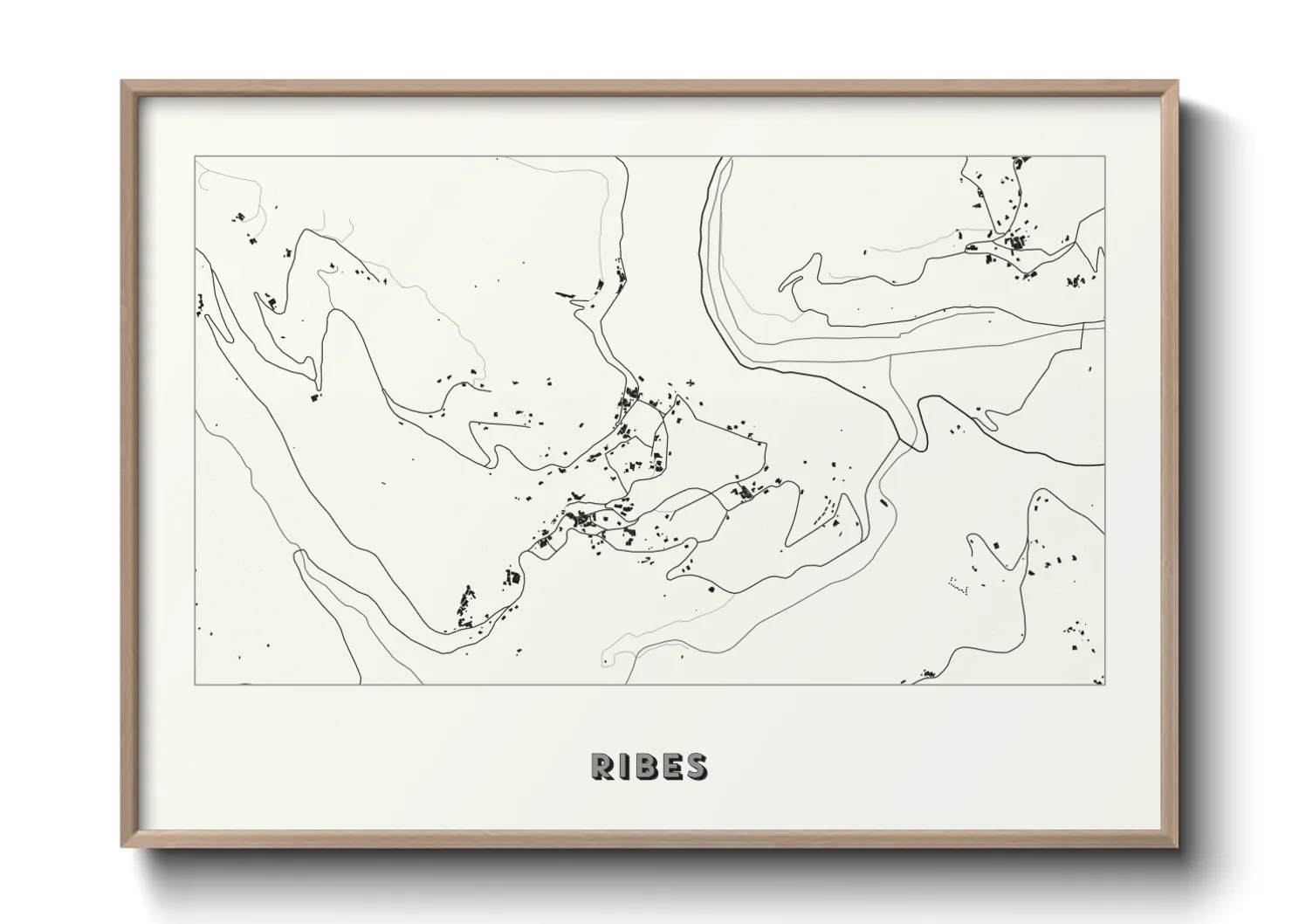 Une affiche de carte sur Ribes