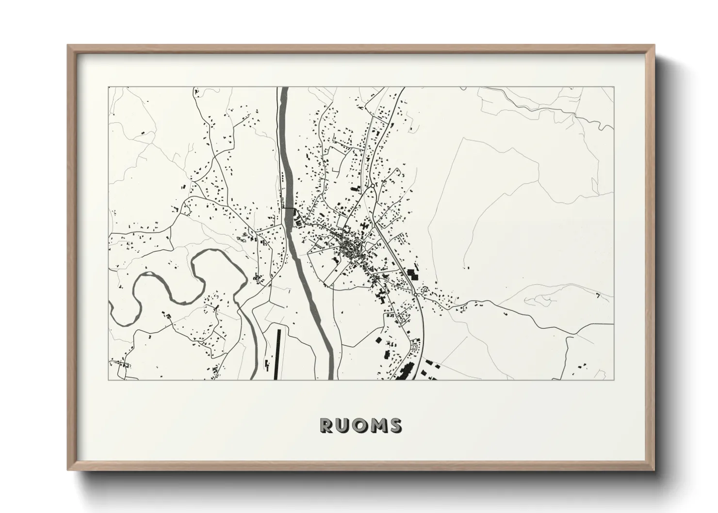 Une affiche de carte sur Ruoms