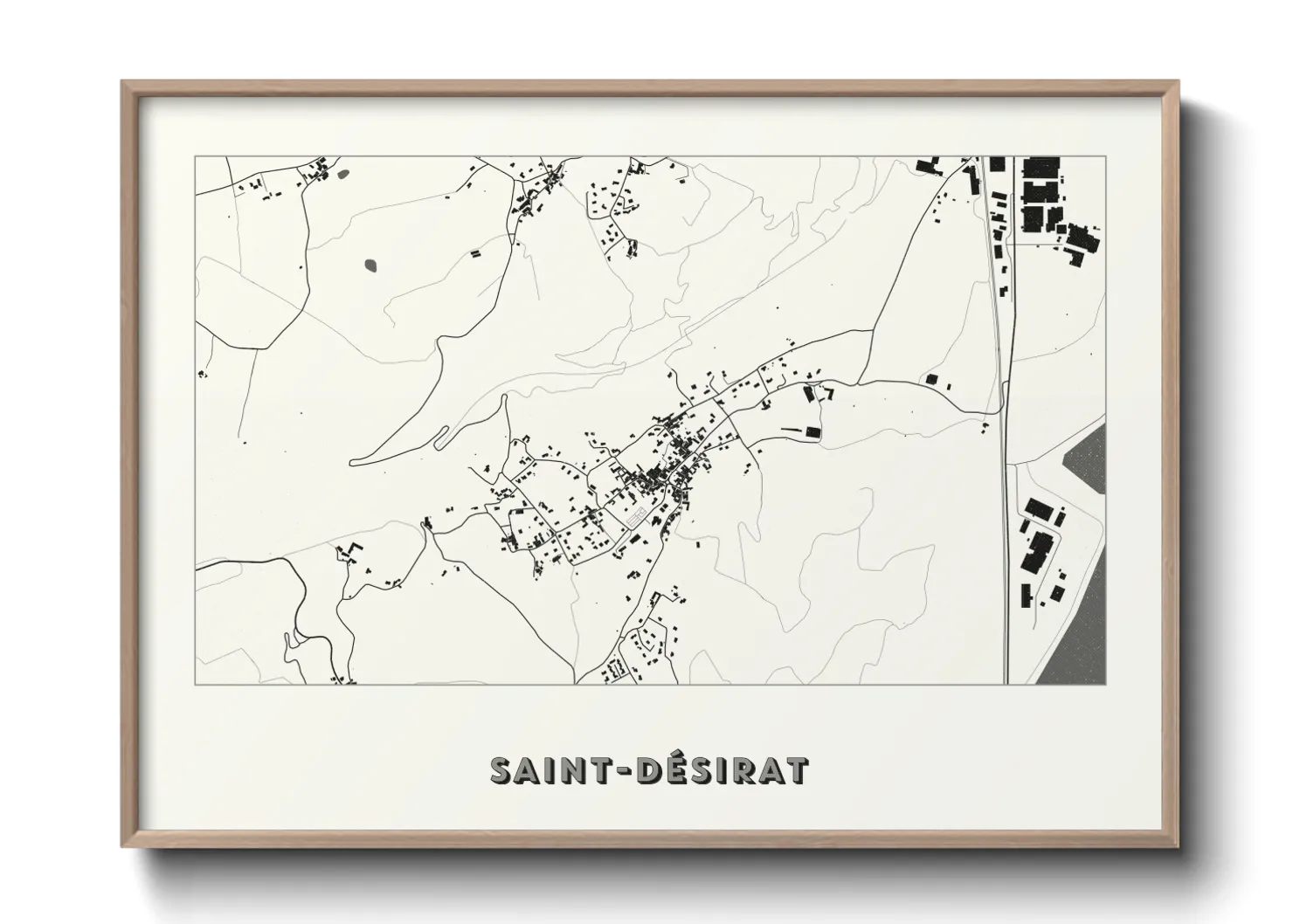 Une affiche de carte sur Saint-Désirat
