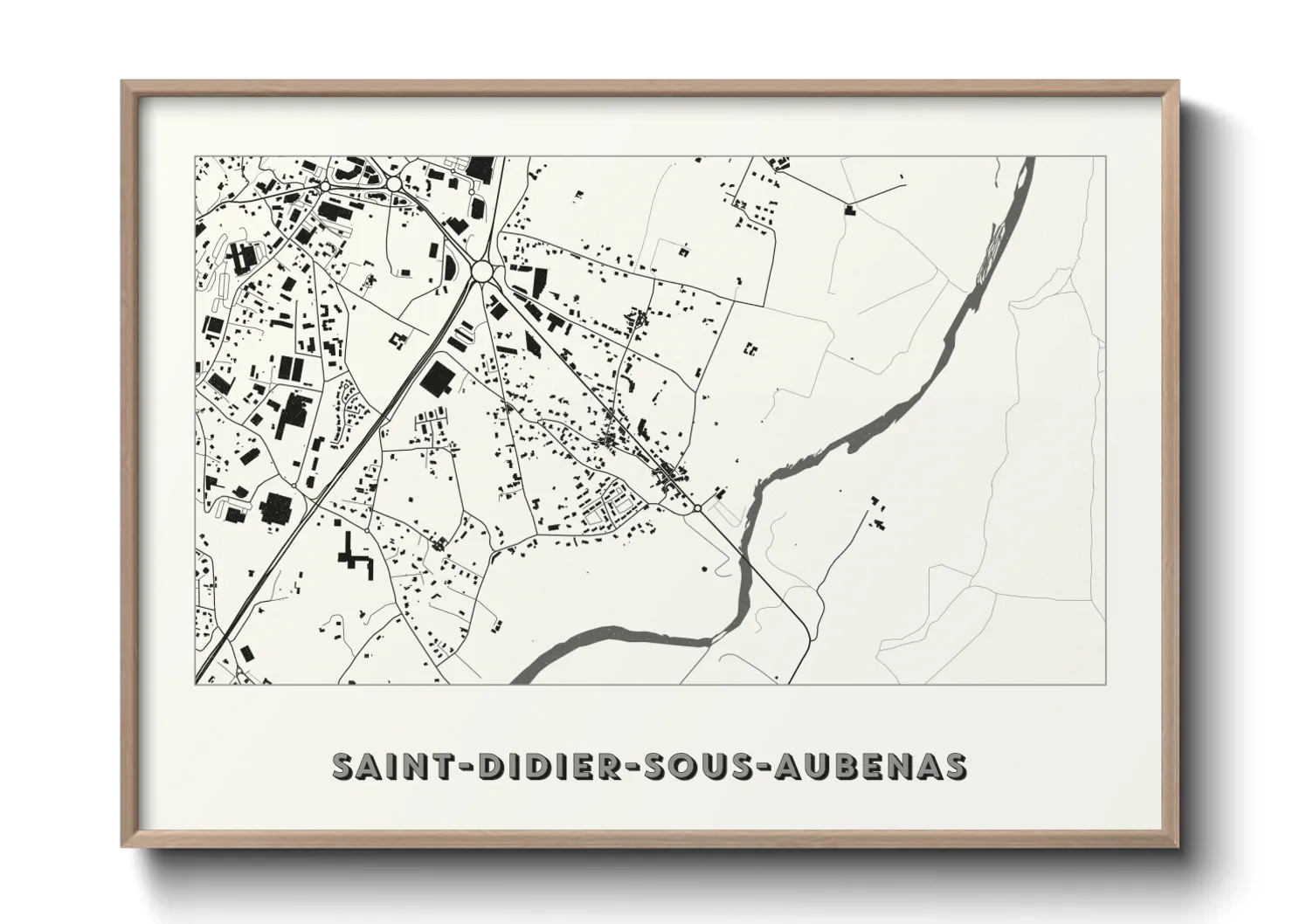 Une affiche de carte sur Saint-Didier-sous-Aubenas