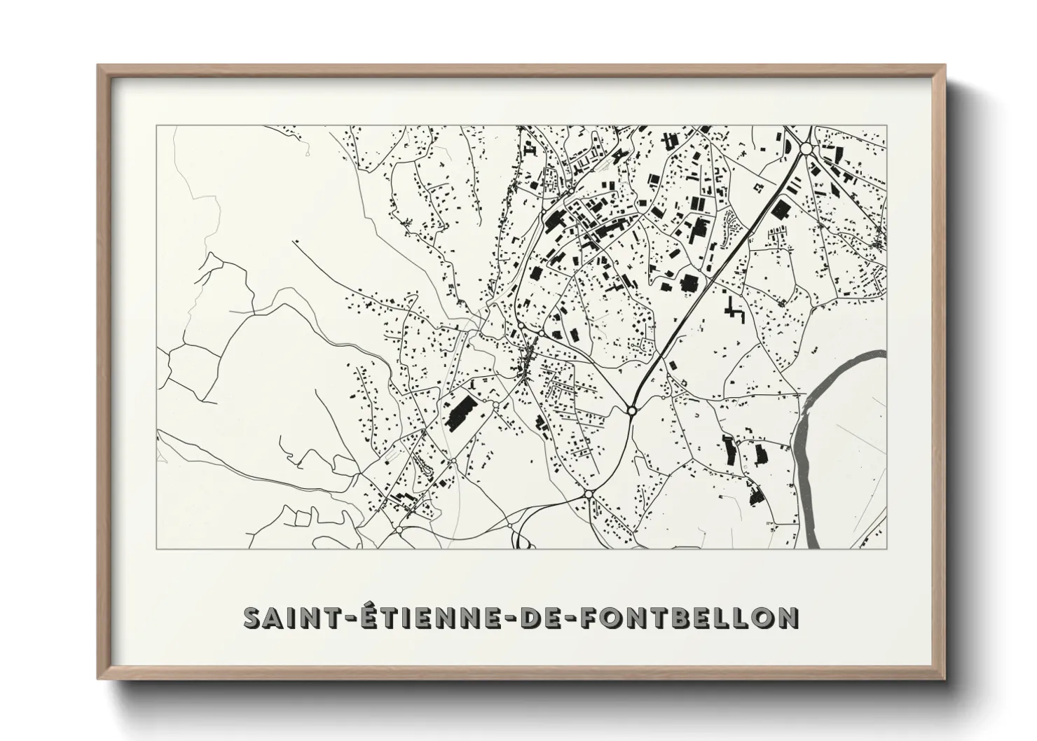 Une affiche de carte sur Saint-Étienne-de-Fontbellon