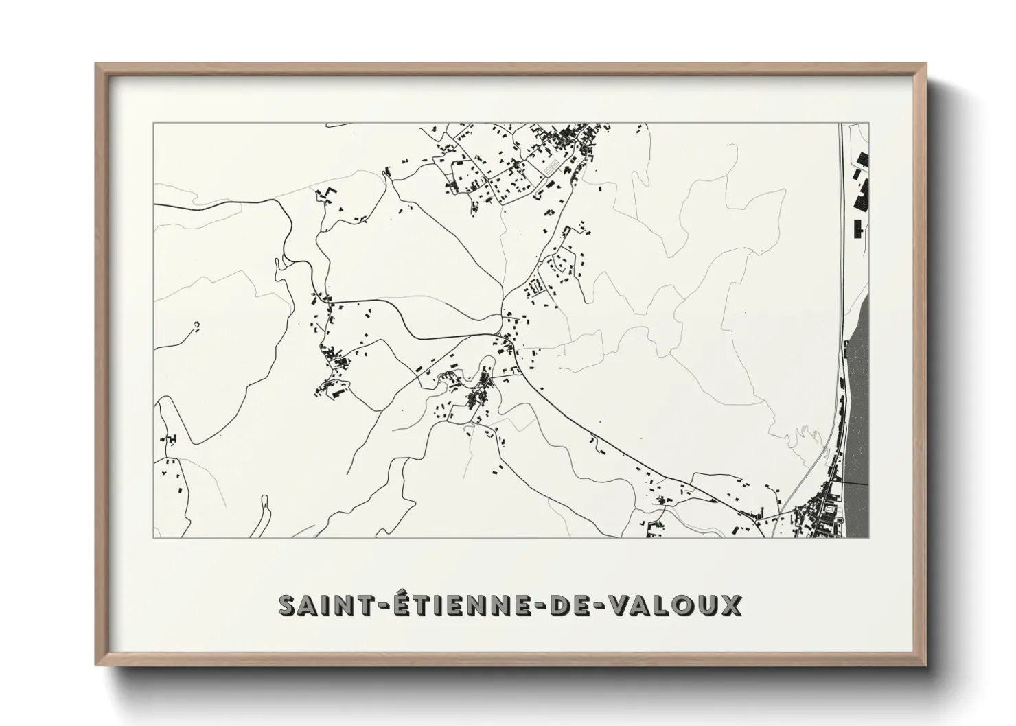 Une affiche de carte sur Saint-Étienne-de-Valoux