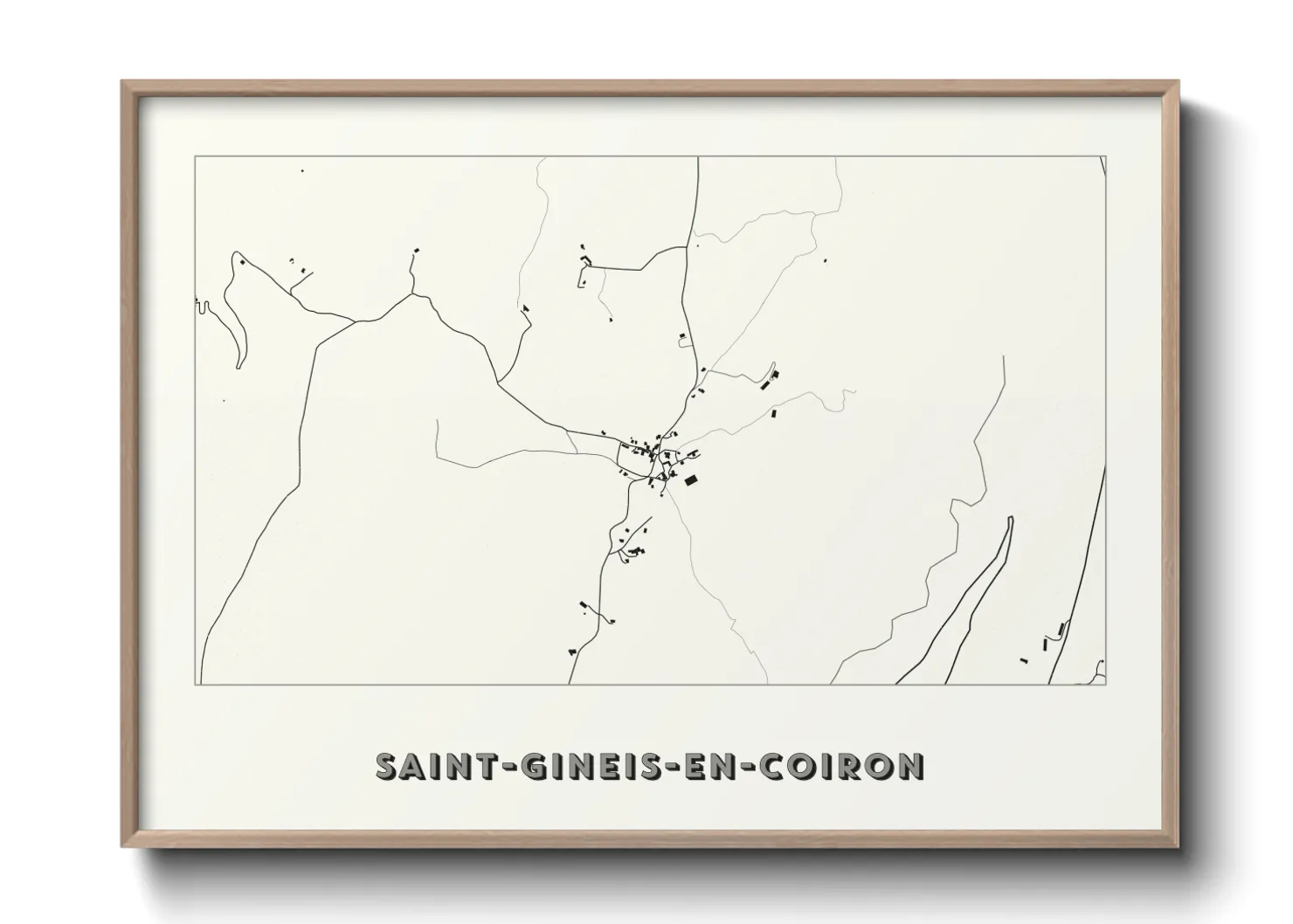 Une affiche de carte sur Saint-Gineis-en-Coiron