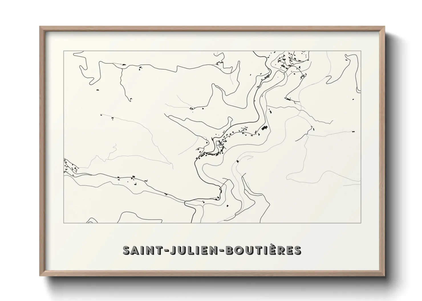 Une affiche de carte sur Saint-Julien-Boutières