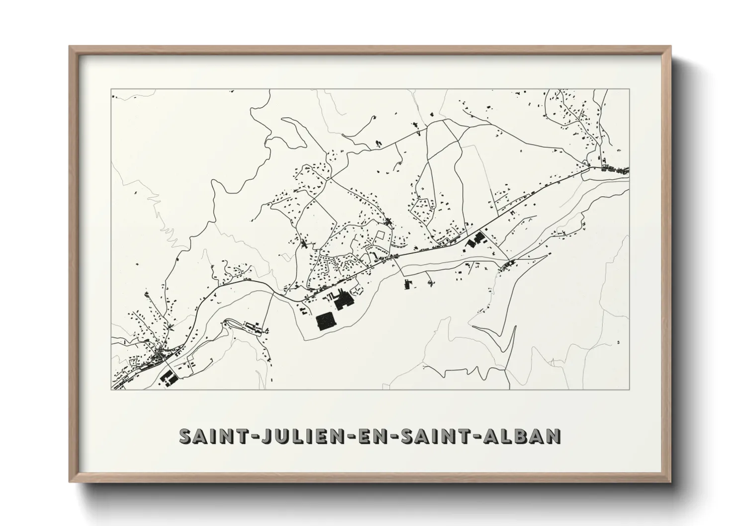 Une affiche de carte sur Saint-Julien-en-Saint-Alban
