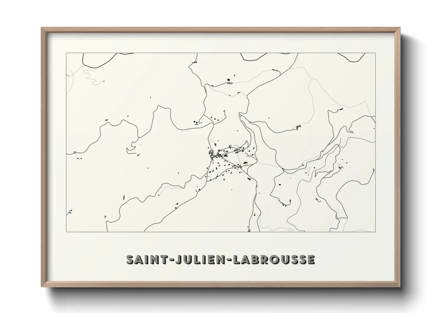 Une affiche de carte sur Saint-Julien-Labrousse