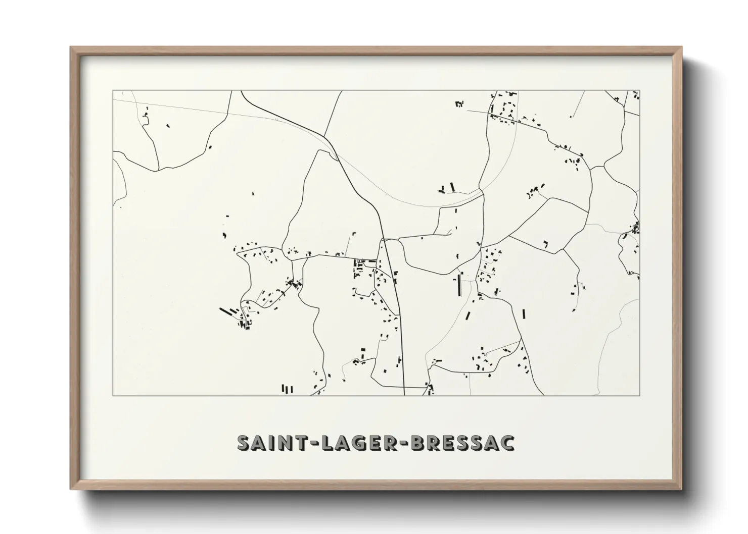 Une affiche de carte sur Saint-Lager-Bressac