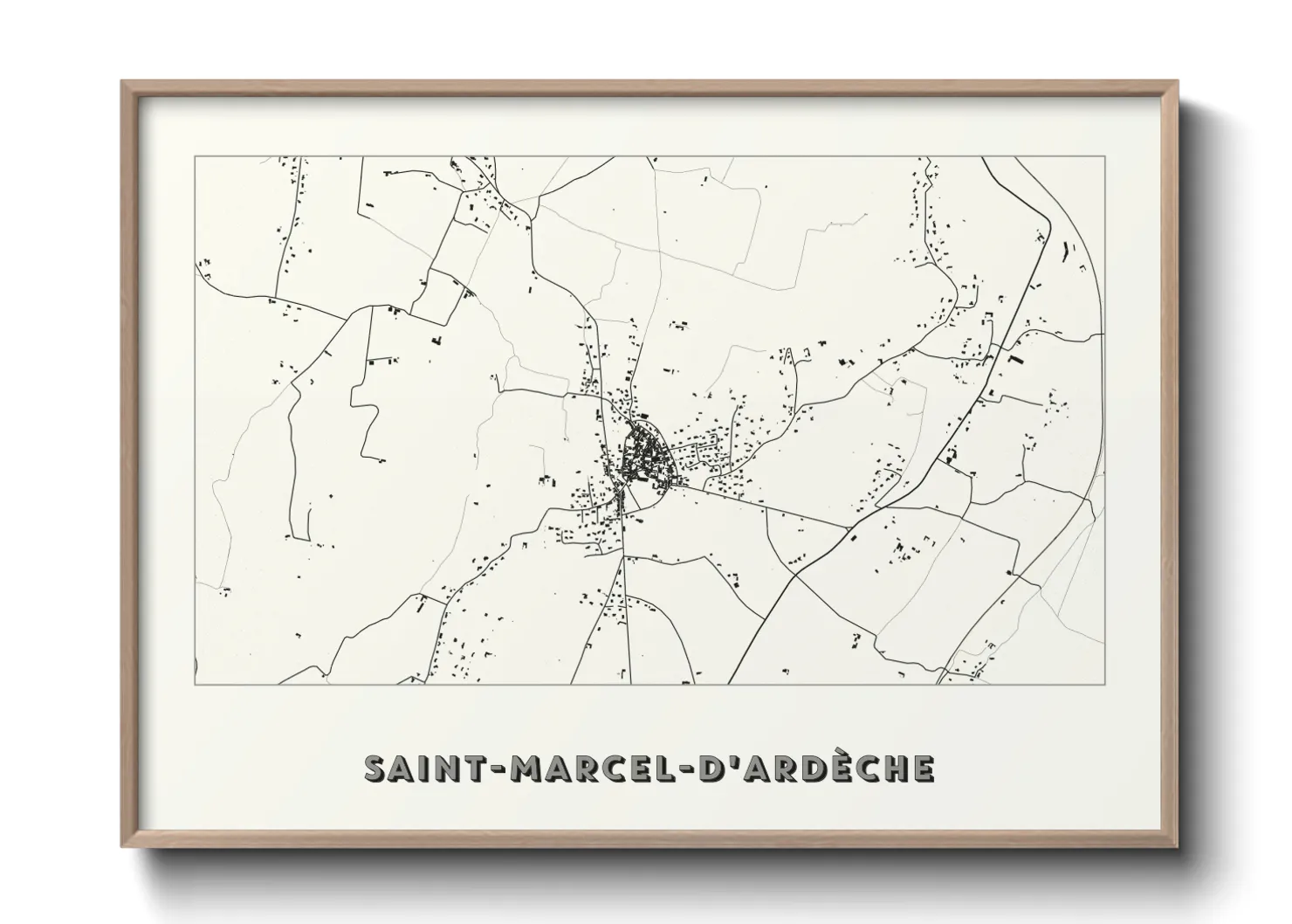 Une affiche de carte sur Saint-Marcel-d'Ardèche