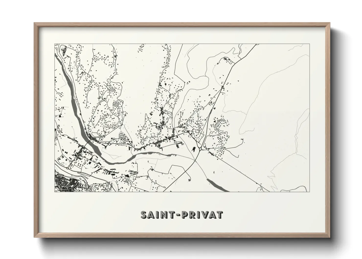 Une affiche de carte sur Saint-Privat