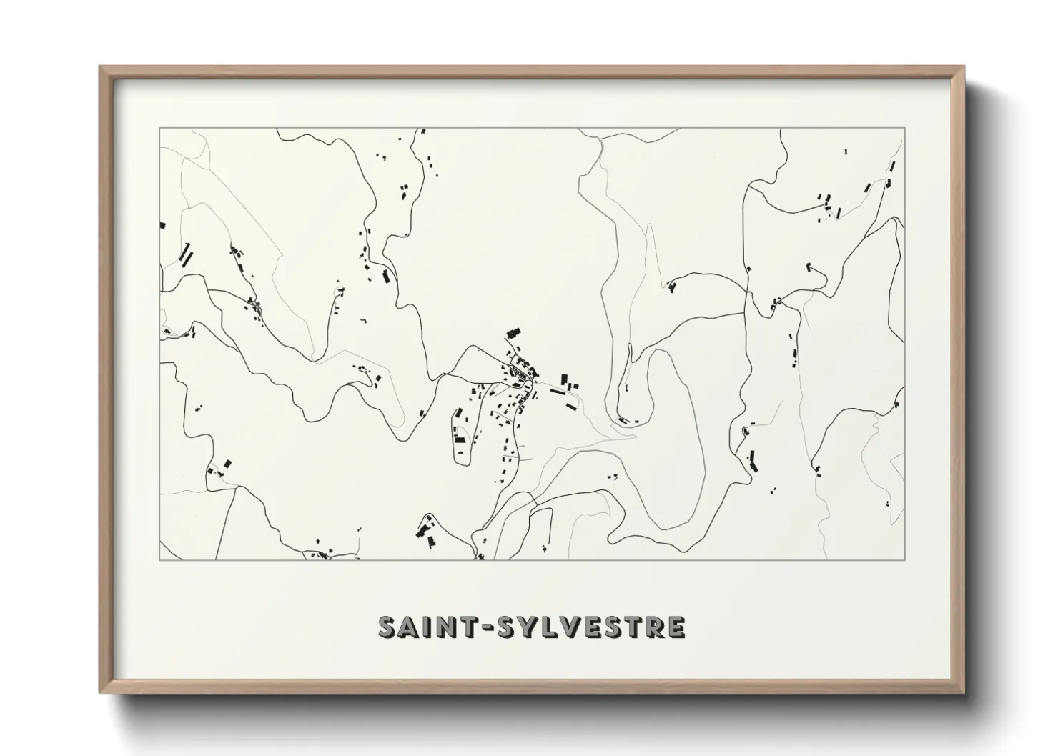 Une affiche de carte sur Saint-Sylvestre
