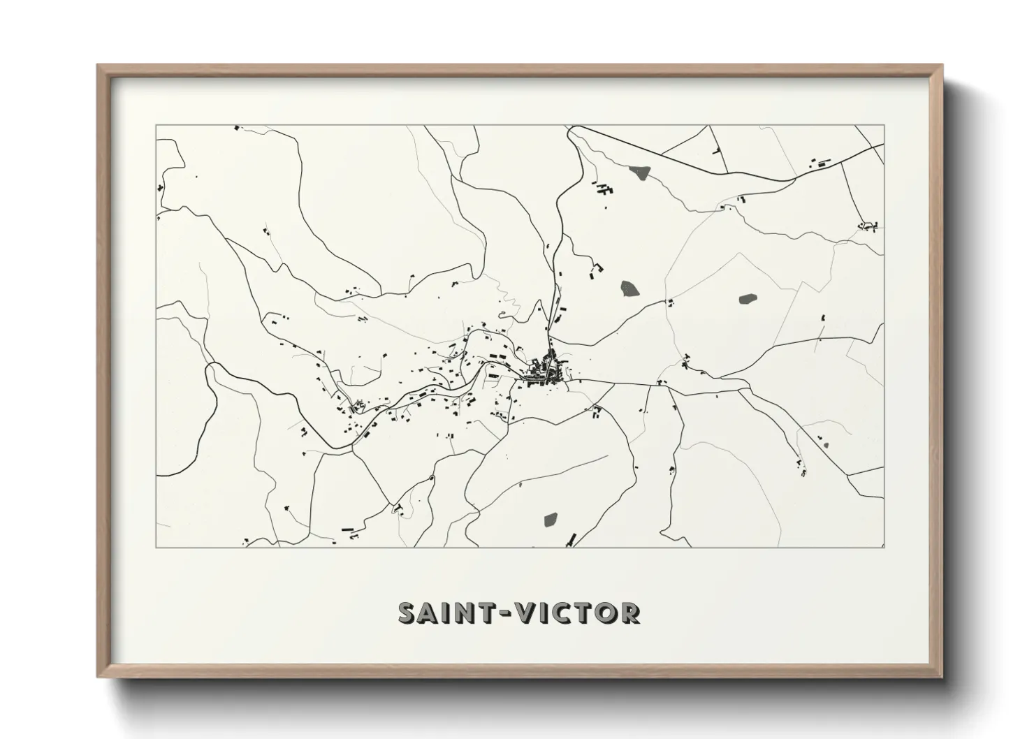 Une affiche de carte sur Saint-Victor