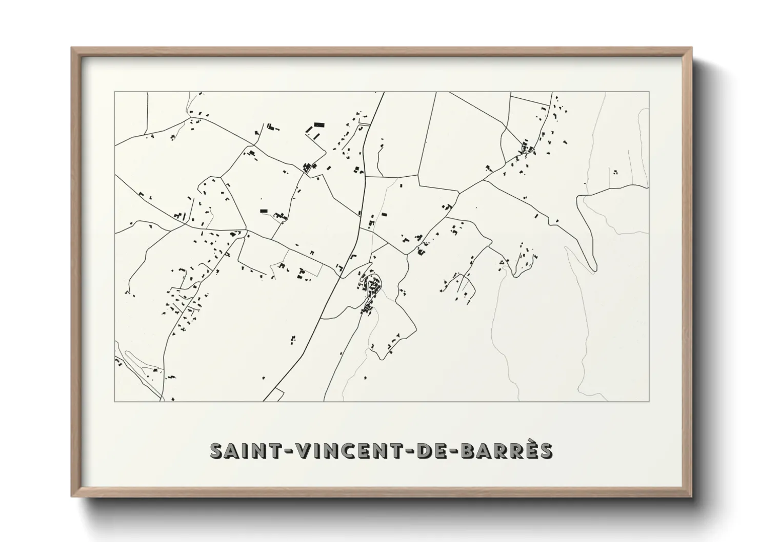 Une affiche de carte sur Saint-Vincent-de-Barrès