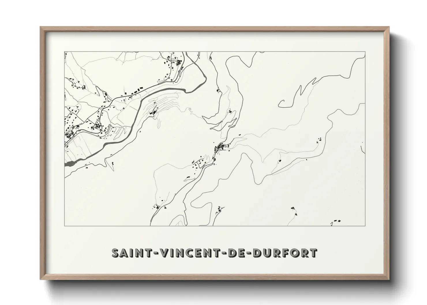 Une affiche de carte sur Saint-Vincent-de-Durfort